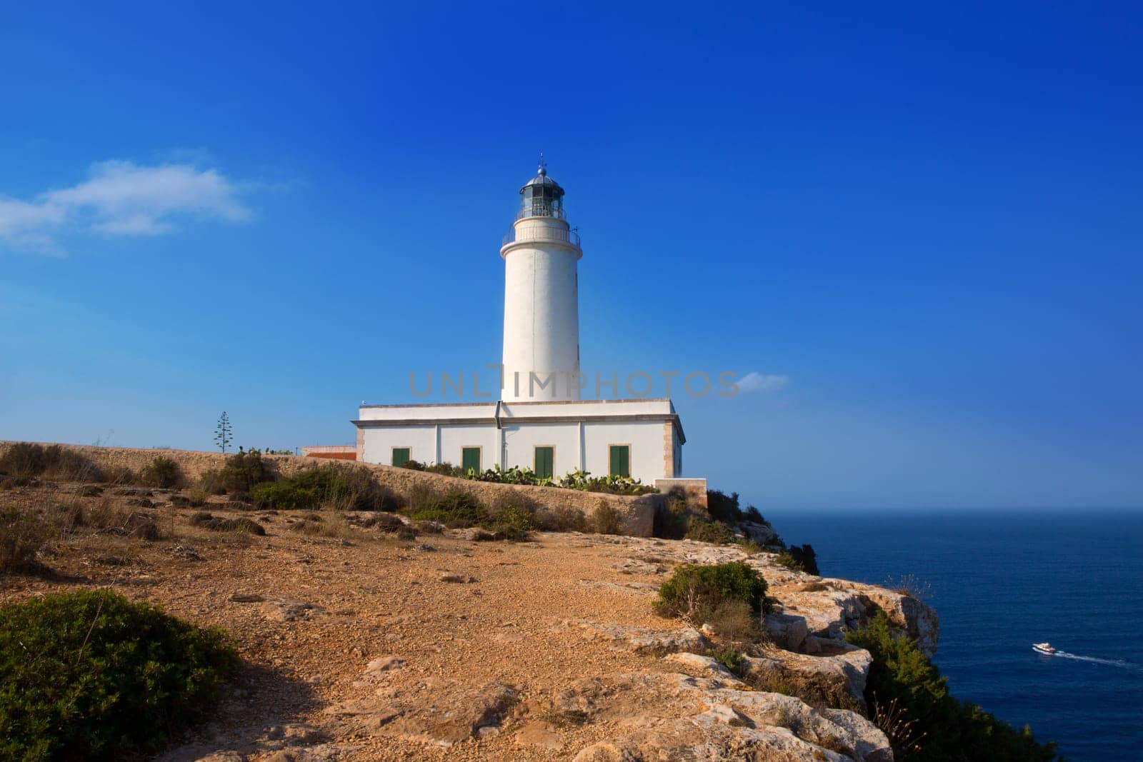 Formentera La Mola lighthouse near Ibiza at Balearic islands