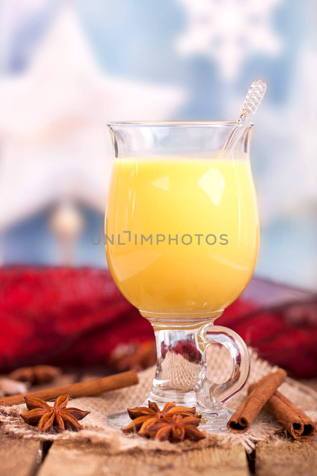 Eggnog with Christmas decoration