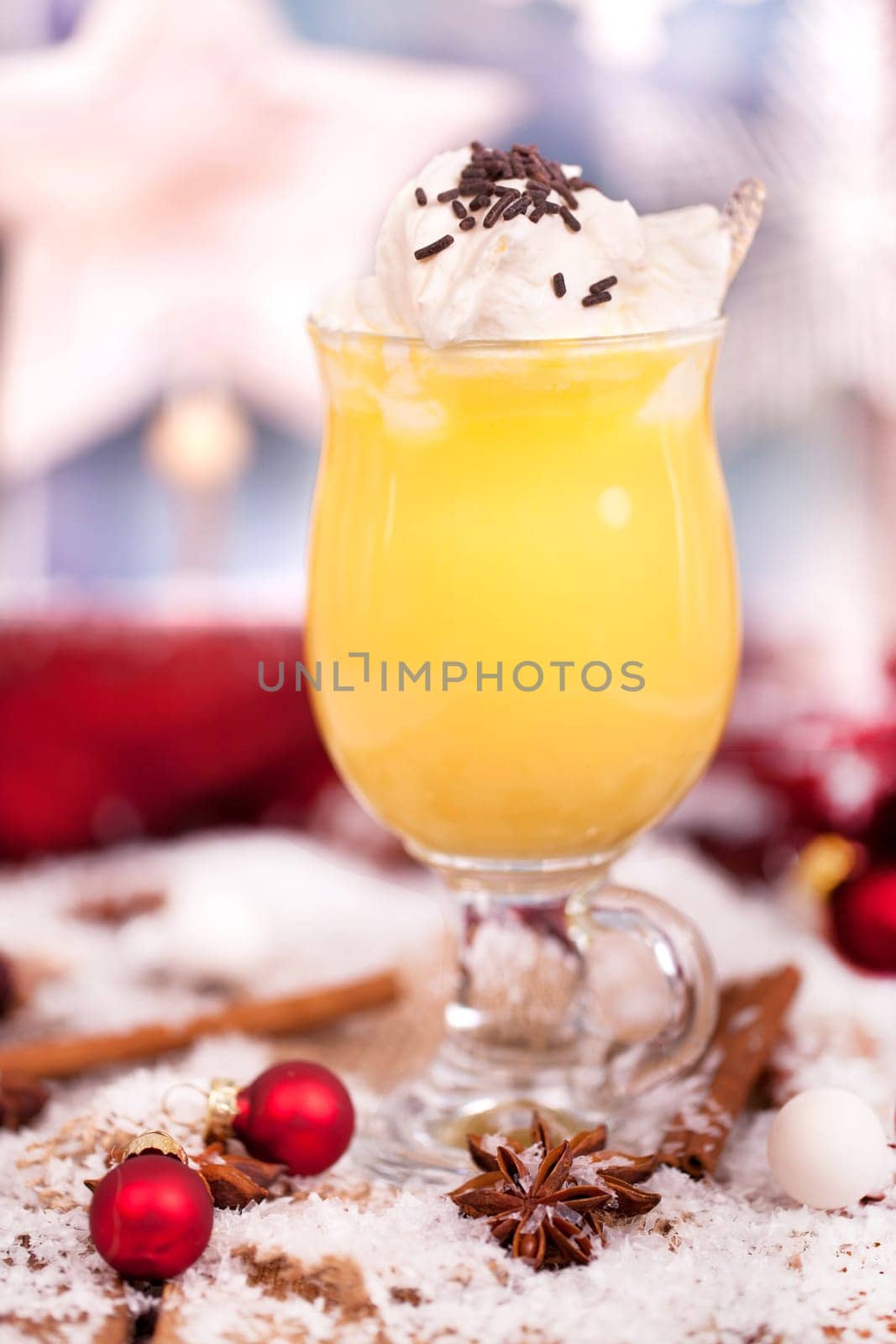 Eggnog in the snow