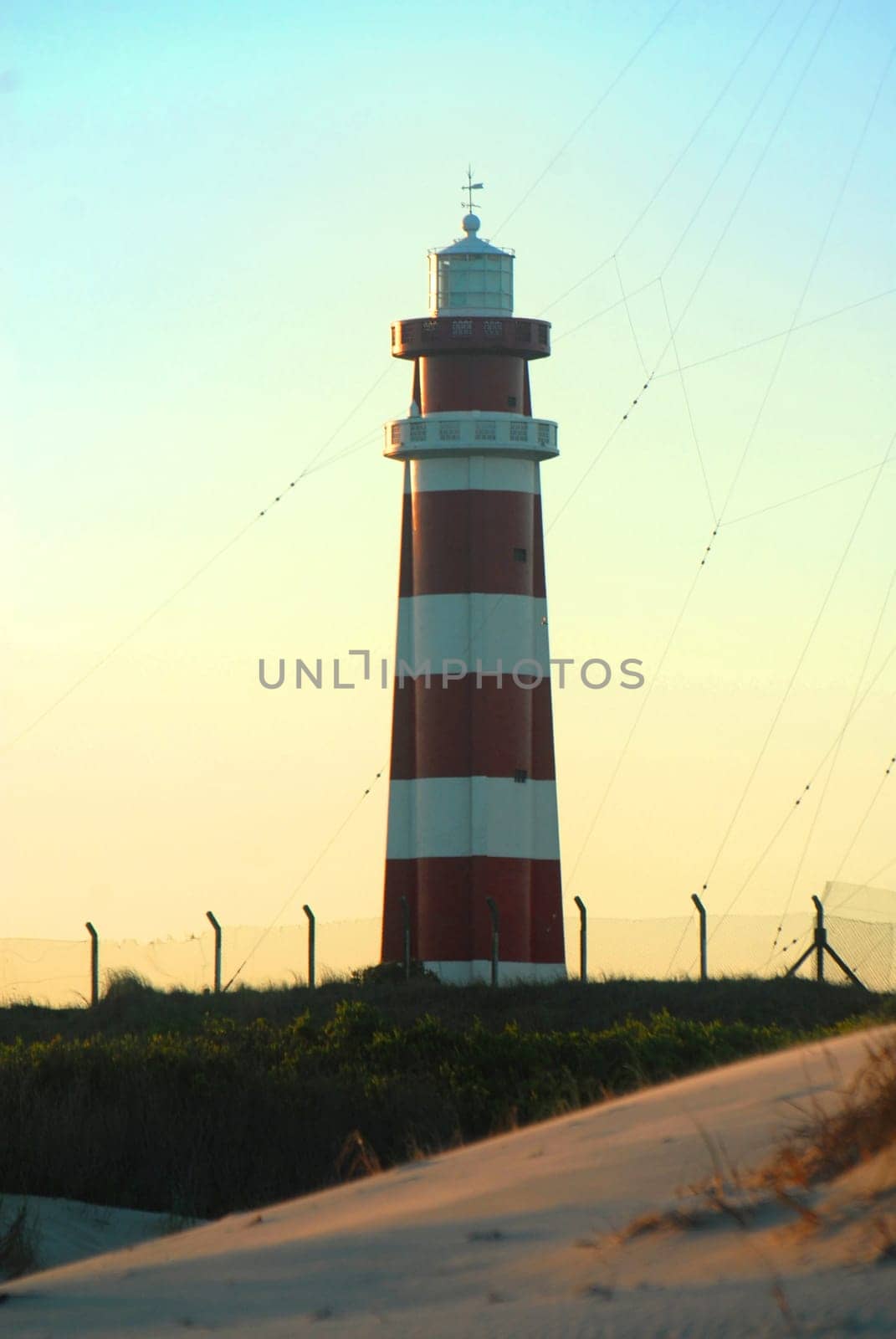 Landscape of a lighthouse at the beach