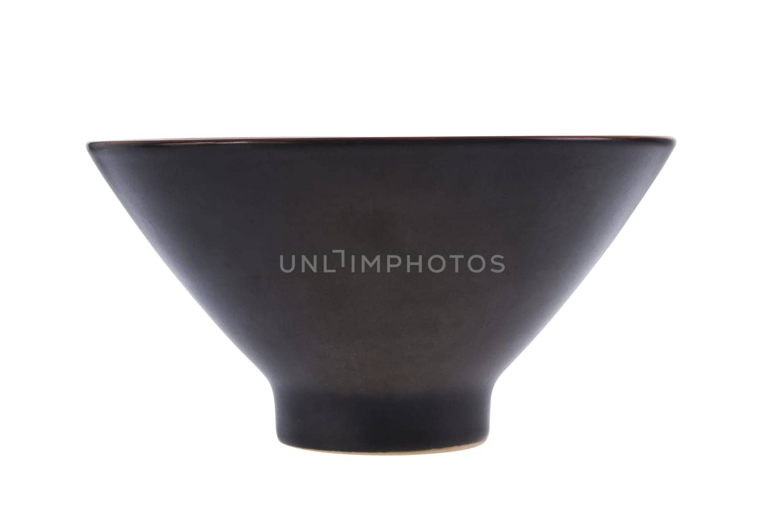 Single black contemporary ceramic pot isolated on white background. Included clipping path, so you can easily cut it out and place over the top of a design.