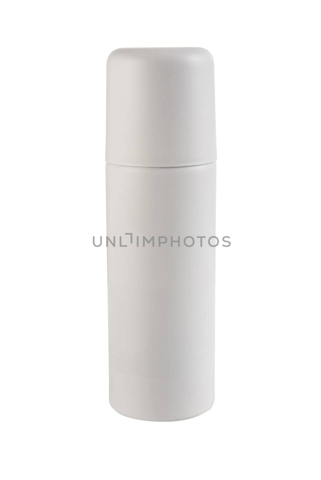 One white deodorant bottle template isolated on white background.  Included clipping path, so you can easily cut it out and place over the top of a design.