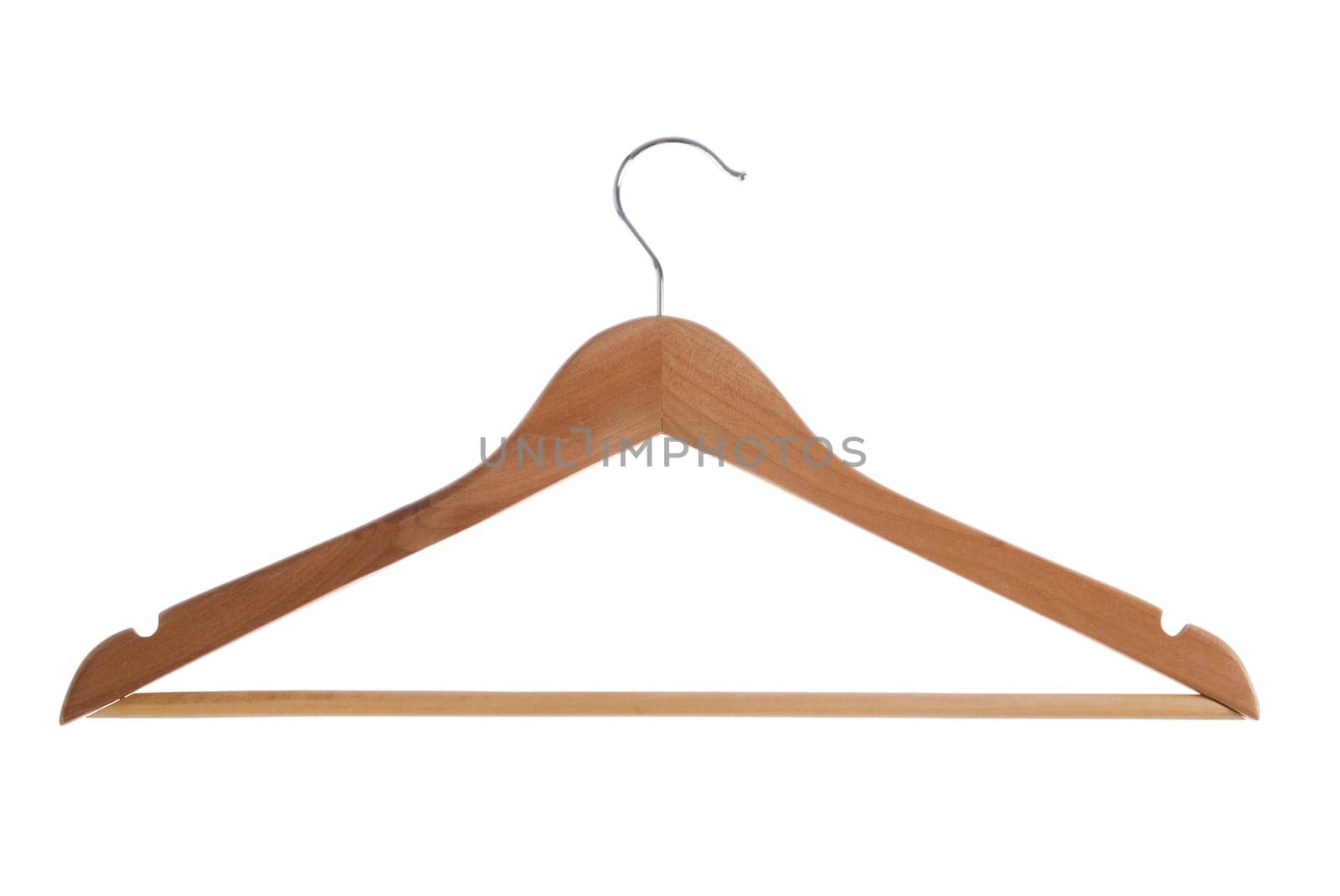 Single clothe hanger isolated on white background. Included clipping path, so you can easily cut it out and place over the top of a design.