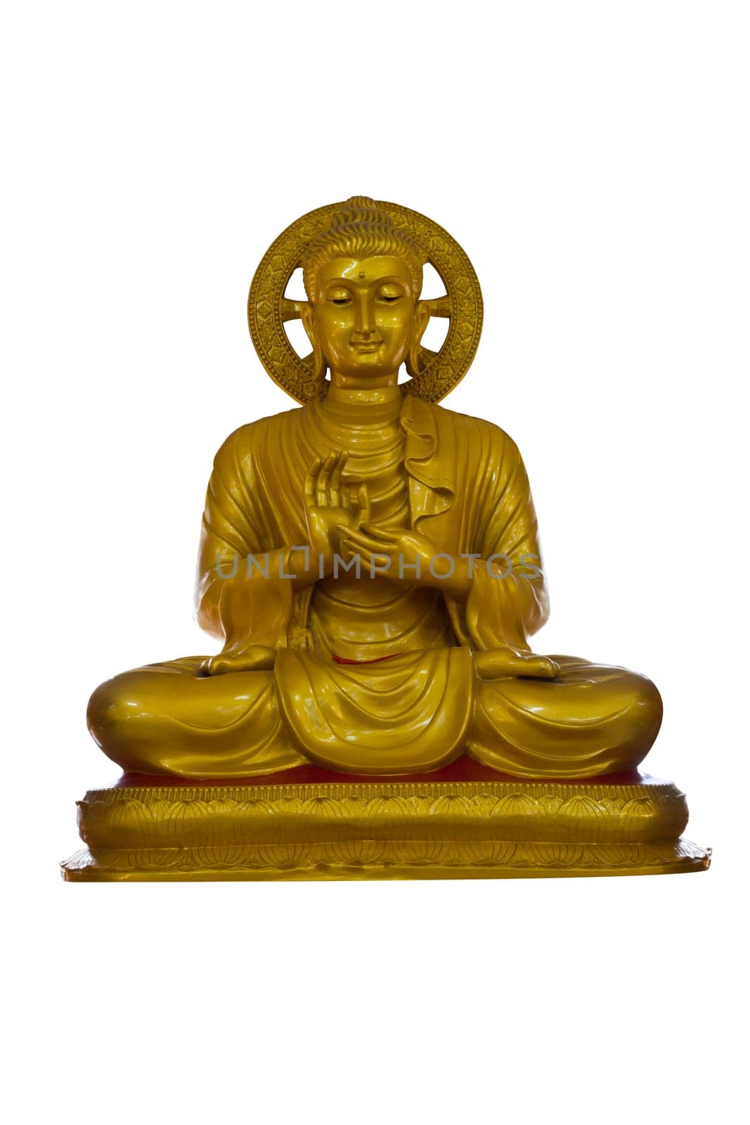 Gold Buddha statue, Chanthaburi, East Thailand. isolated.