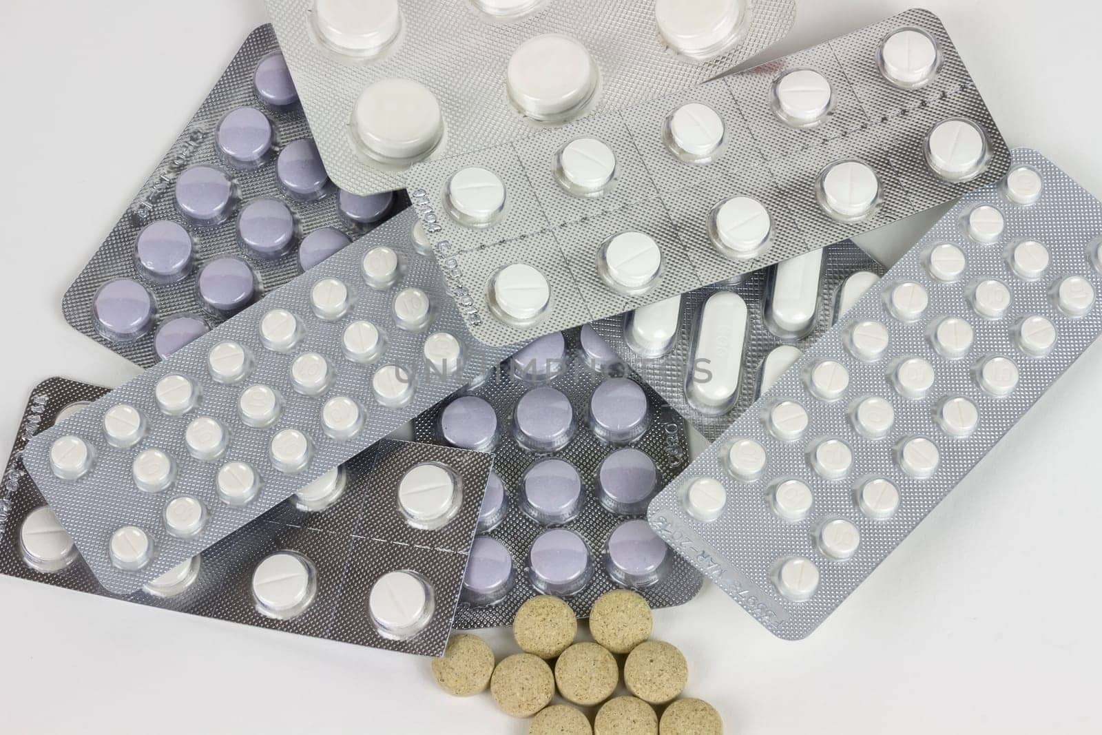 Background from various kinds of medicine pills