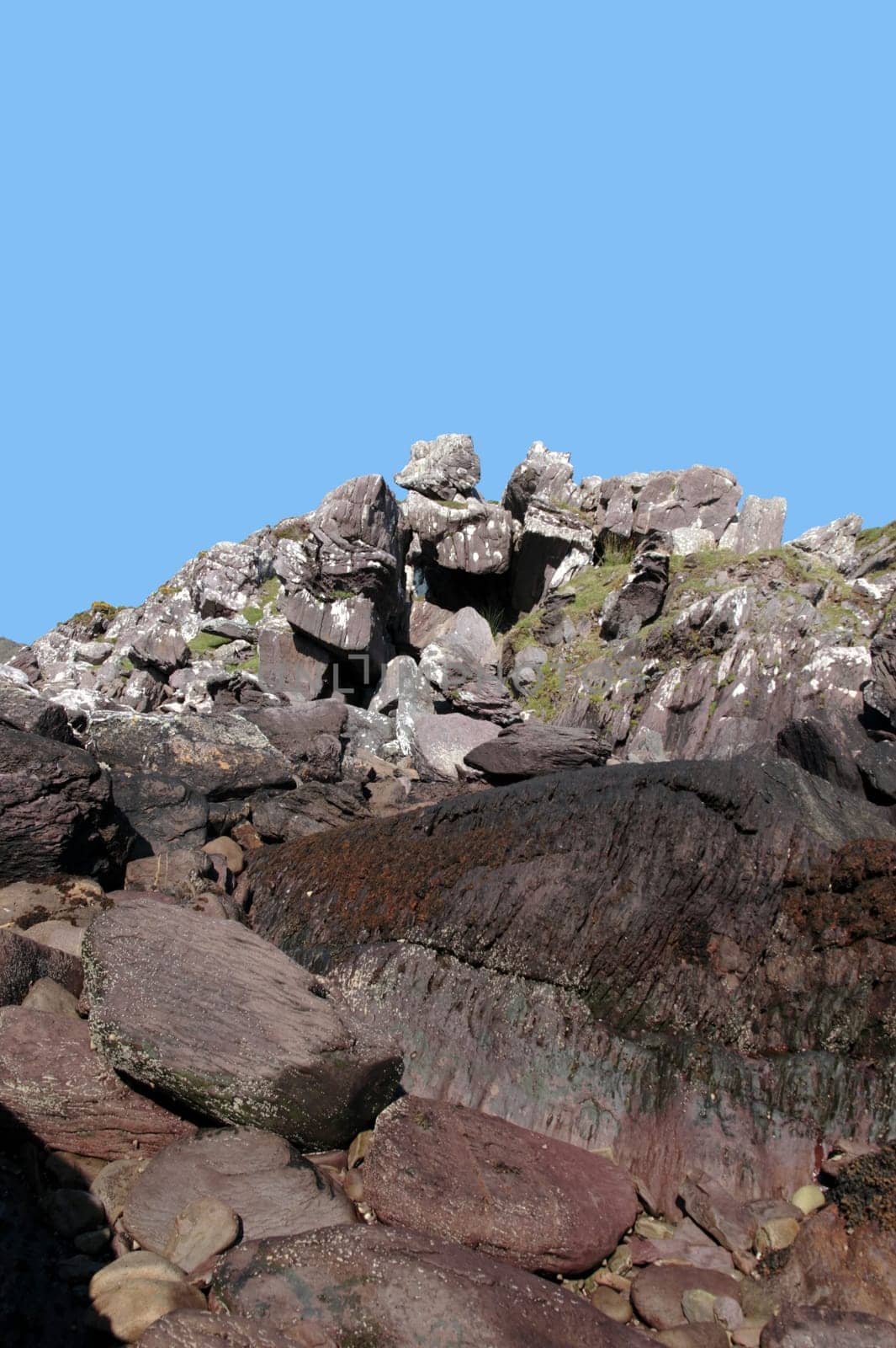 summit of a rocky mountain in county kerry ireland