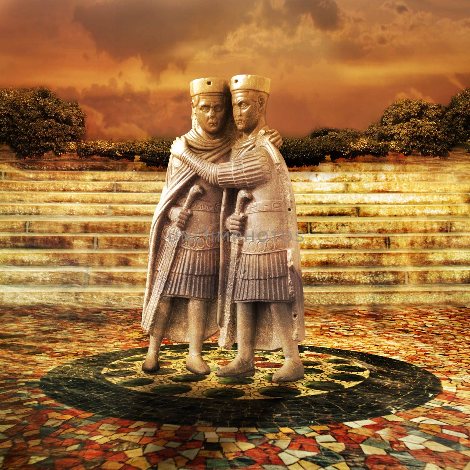 The Tetrarchs, a porphyry sculpture sacked from a Byzantine palace in 1204, Treasury of St. Marks, Venice