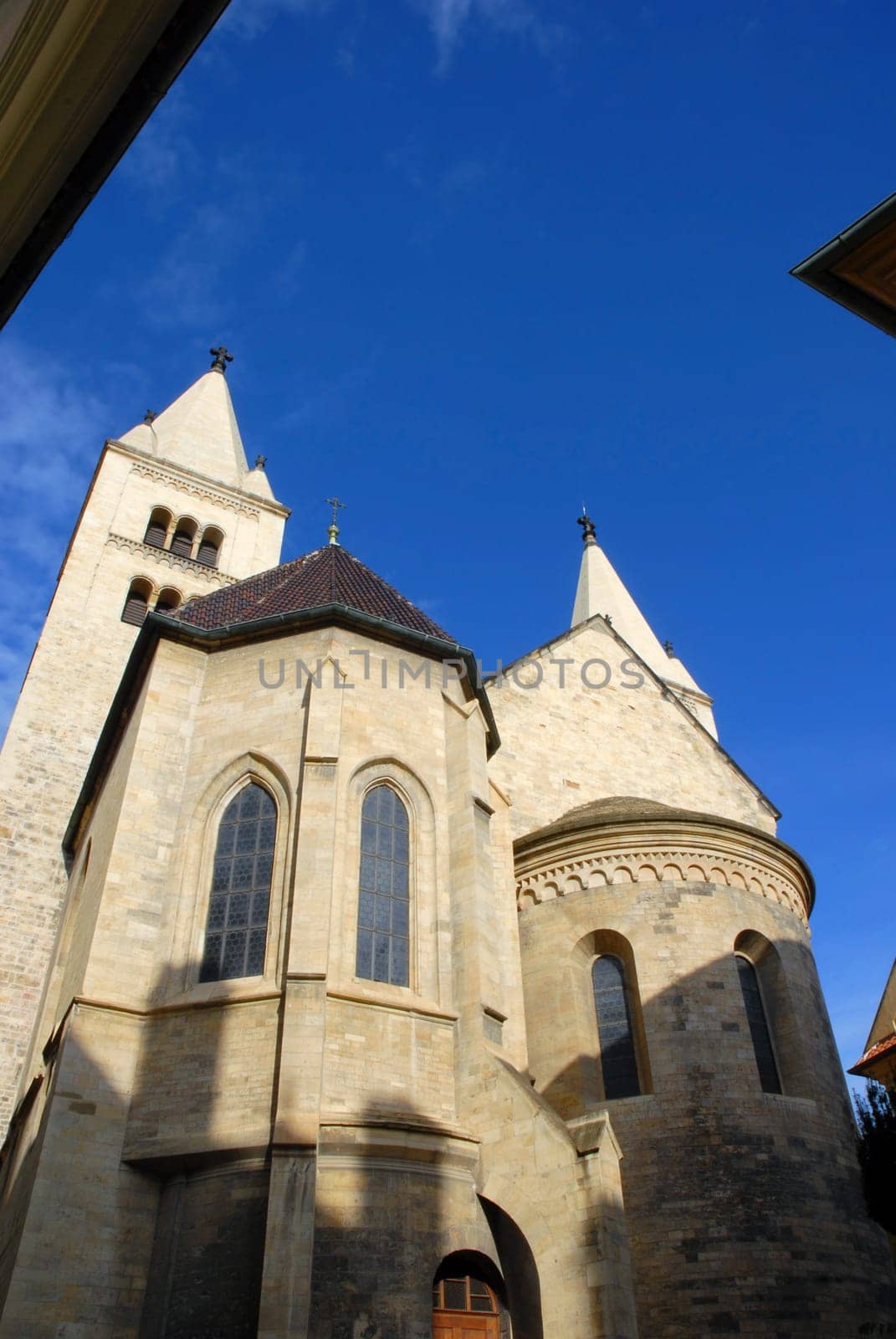 Gothic church in Prague. Wide angle