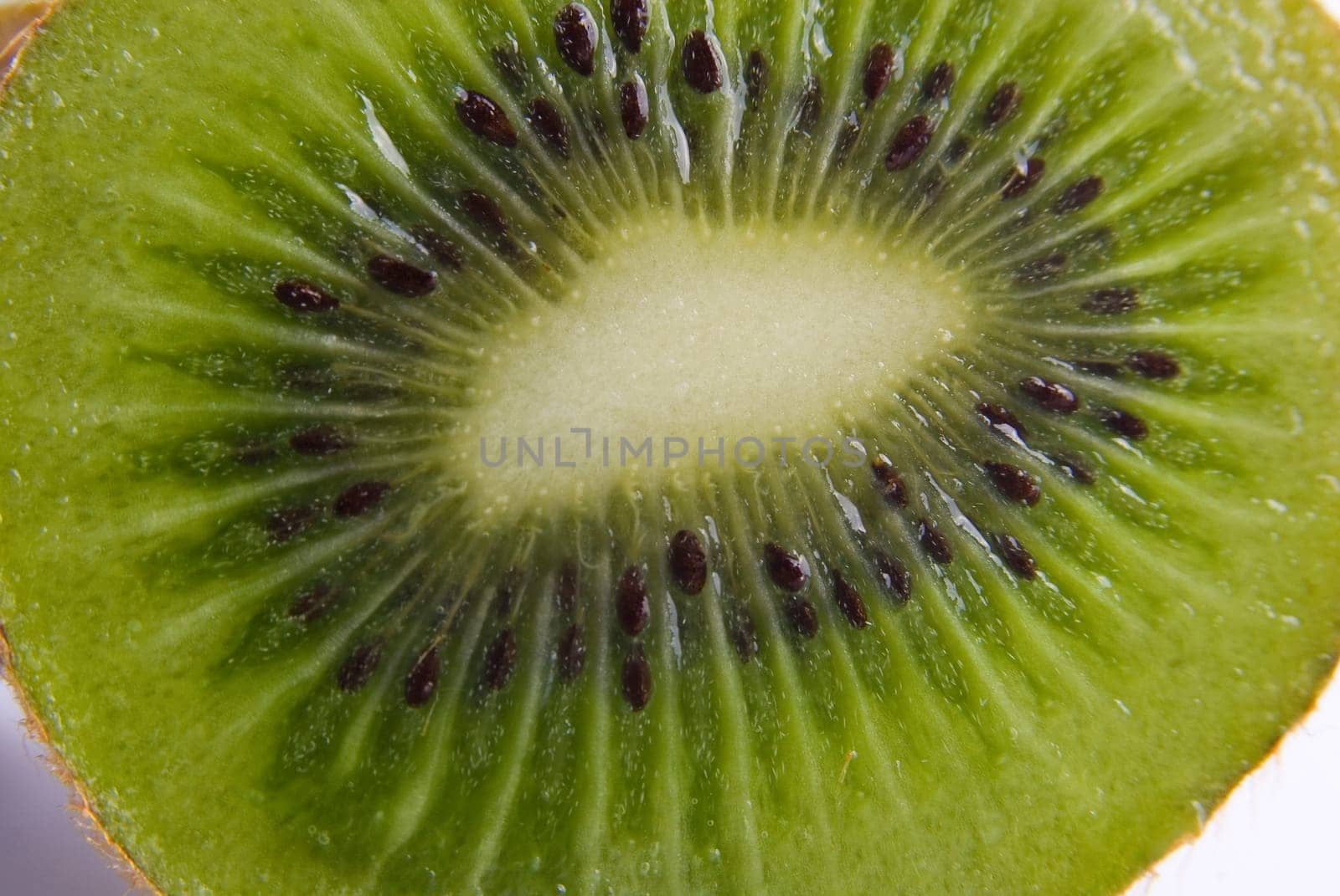 Macro shot. Close up kiwi isolated on white backgroundround