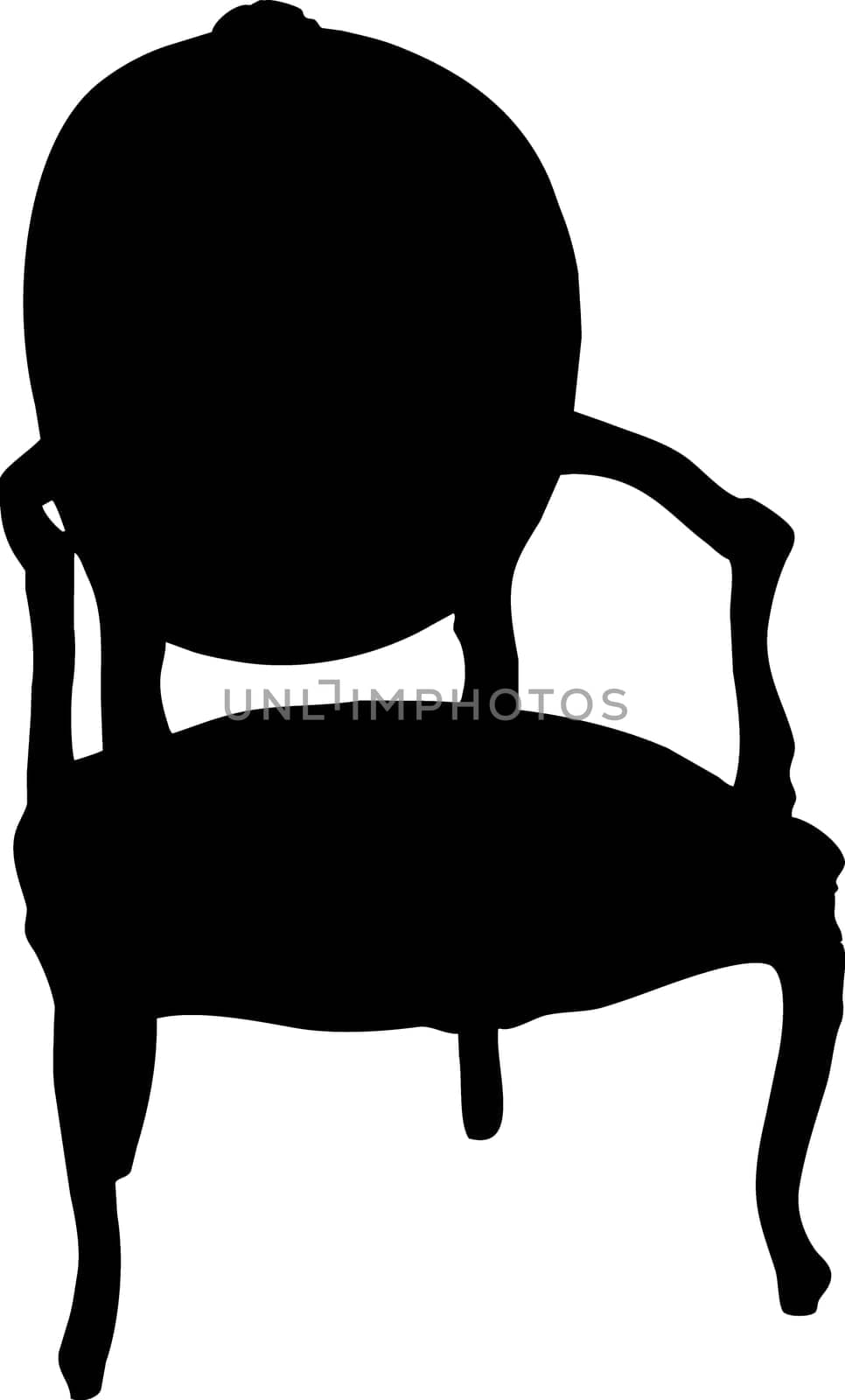 Retro armchair, vector black & white, chair