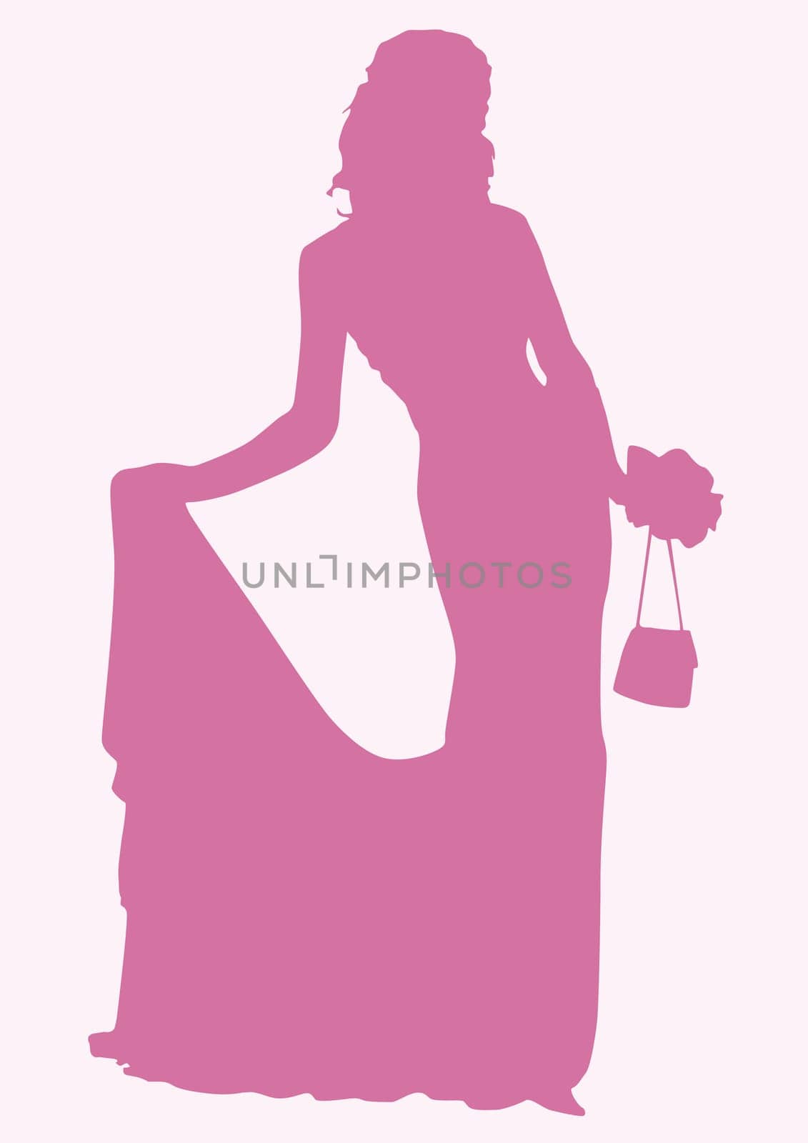 White silhouette of a bride