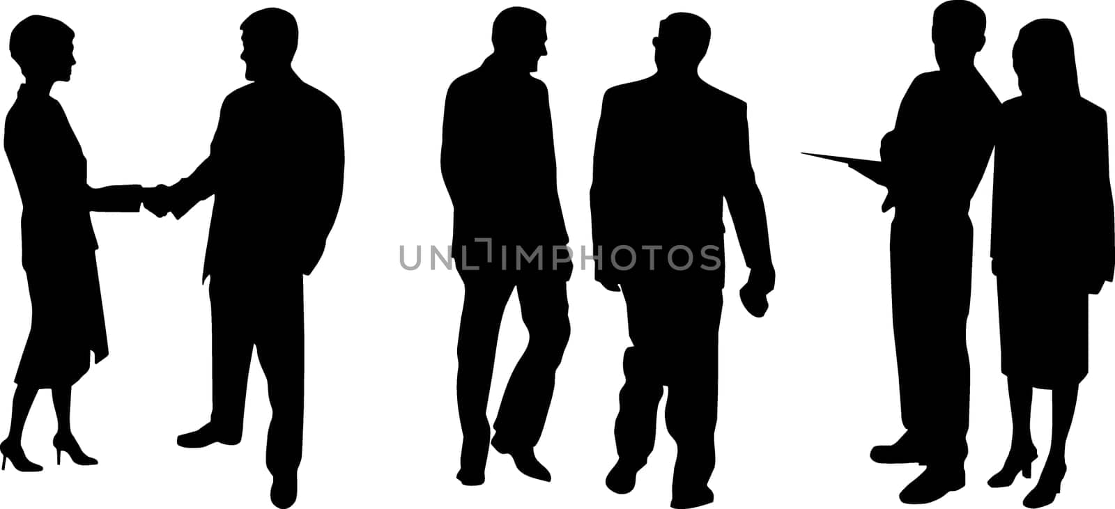 Silhouettes of businessmen