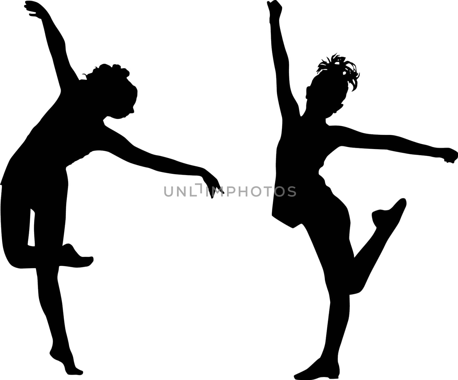 Silhouettes enjoy girls