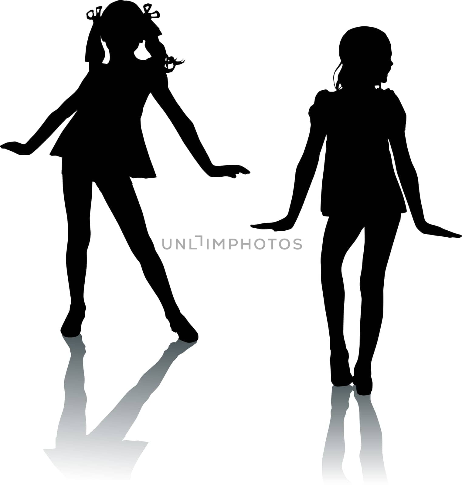 Silhouettes enjoy girls