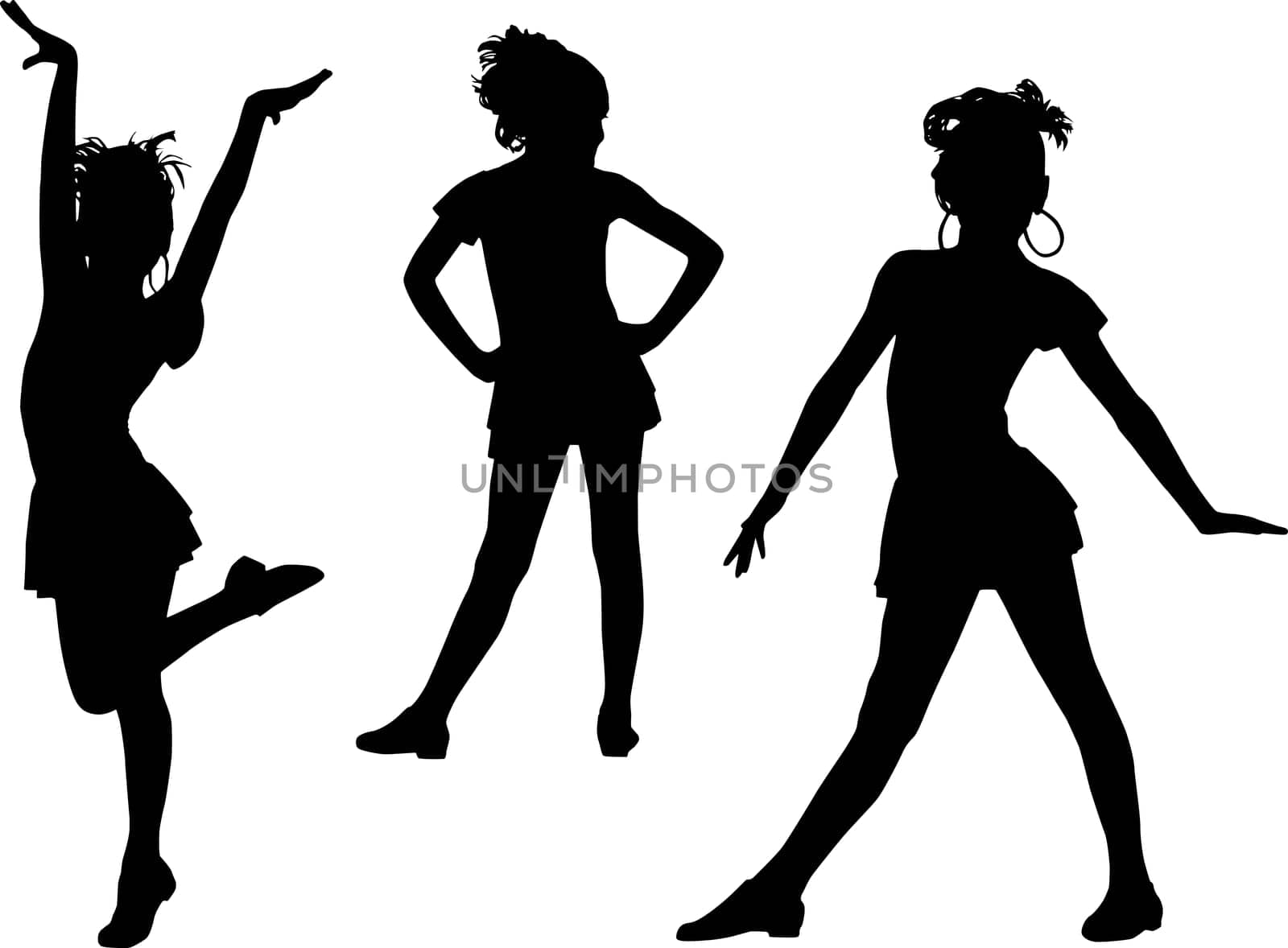 Silhouettes enjoy girls