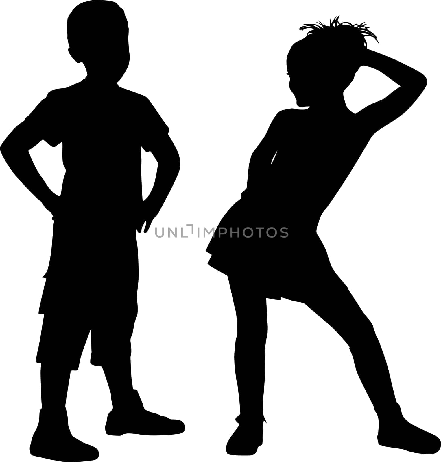 Silhouettes of couple