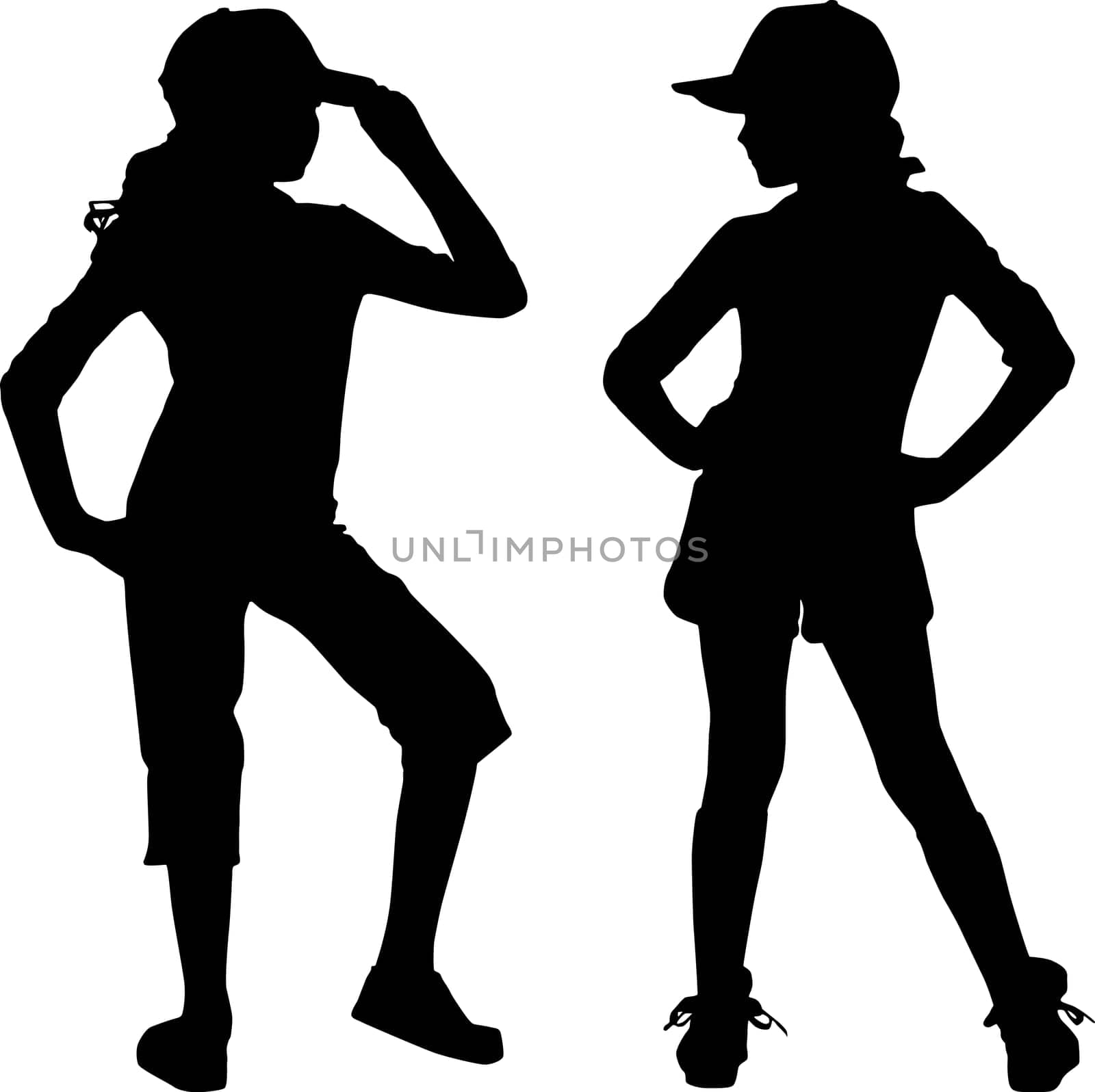 Happy silhouettes children