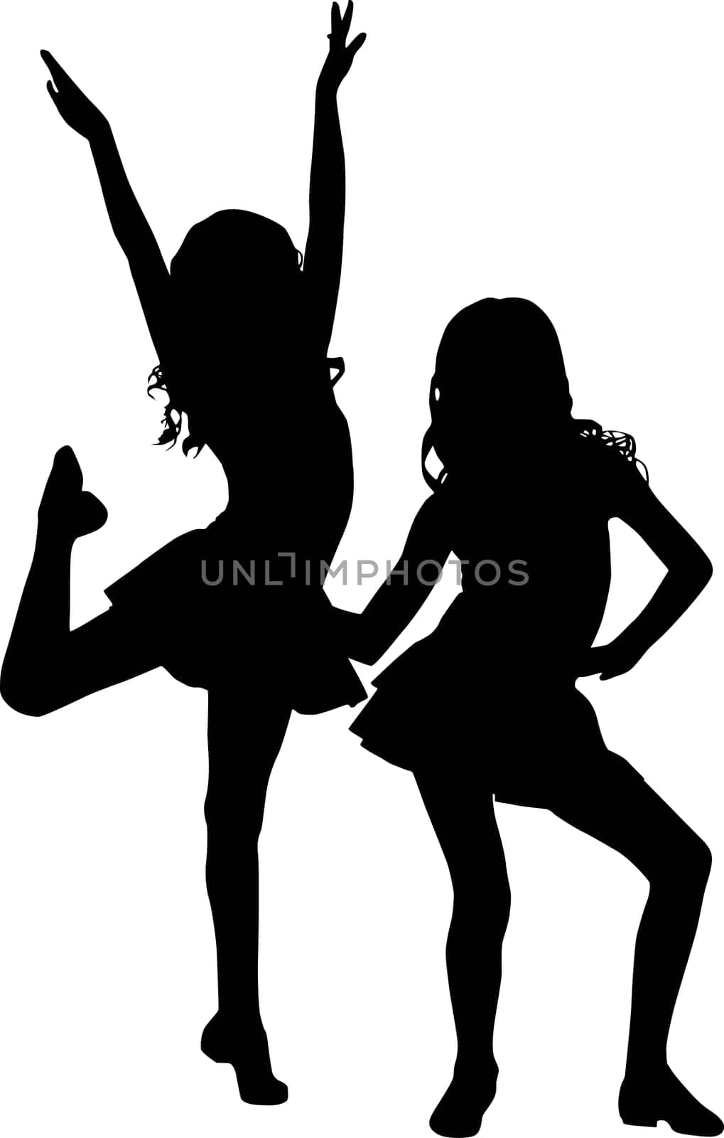 Silhouette girls play
