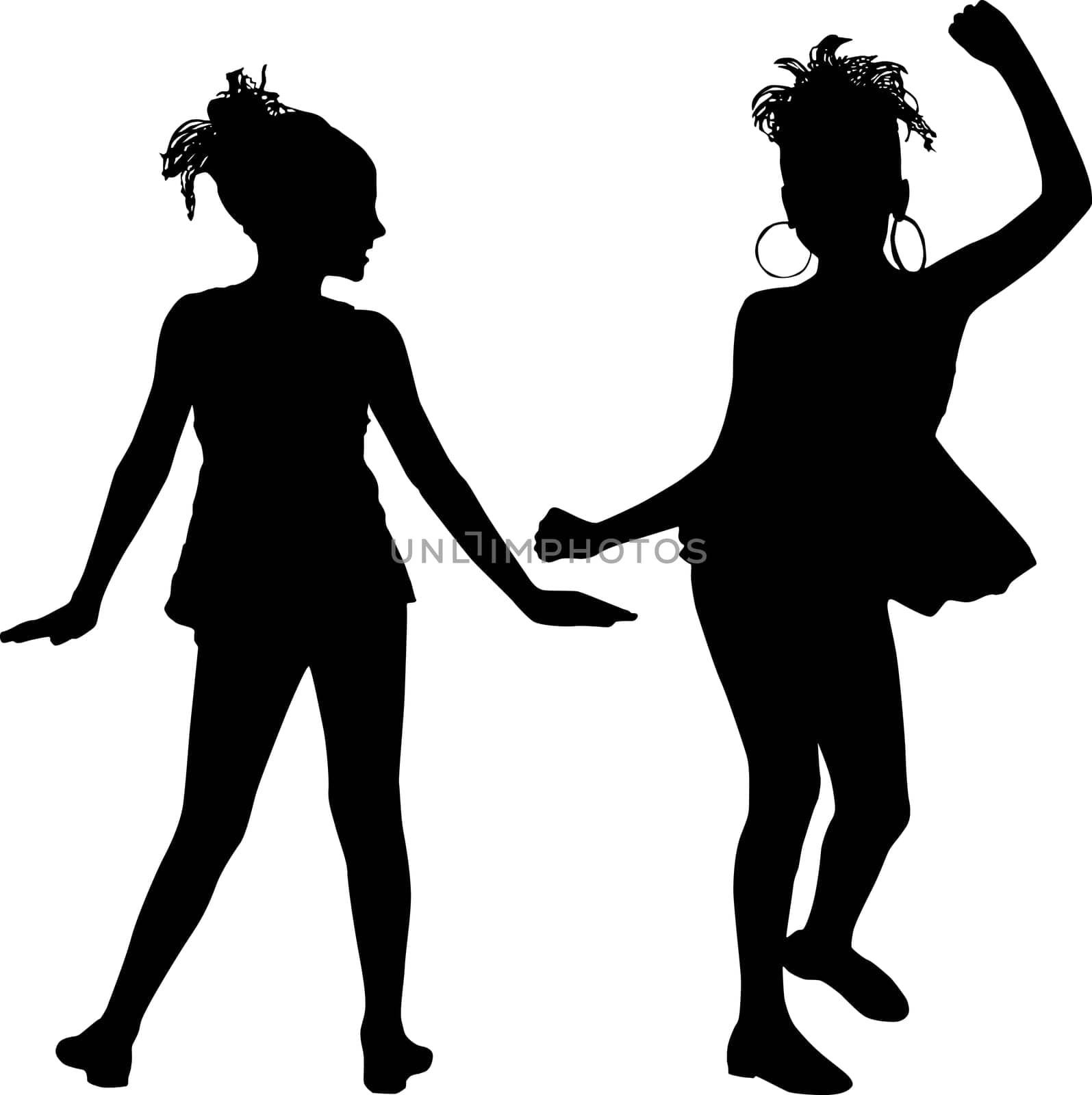 Silhouettes enjoy girls