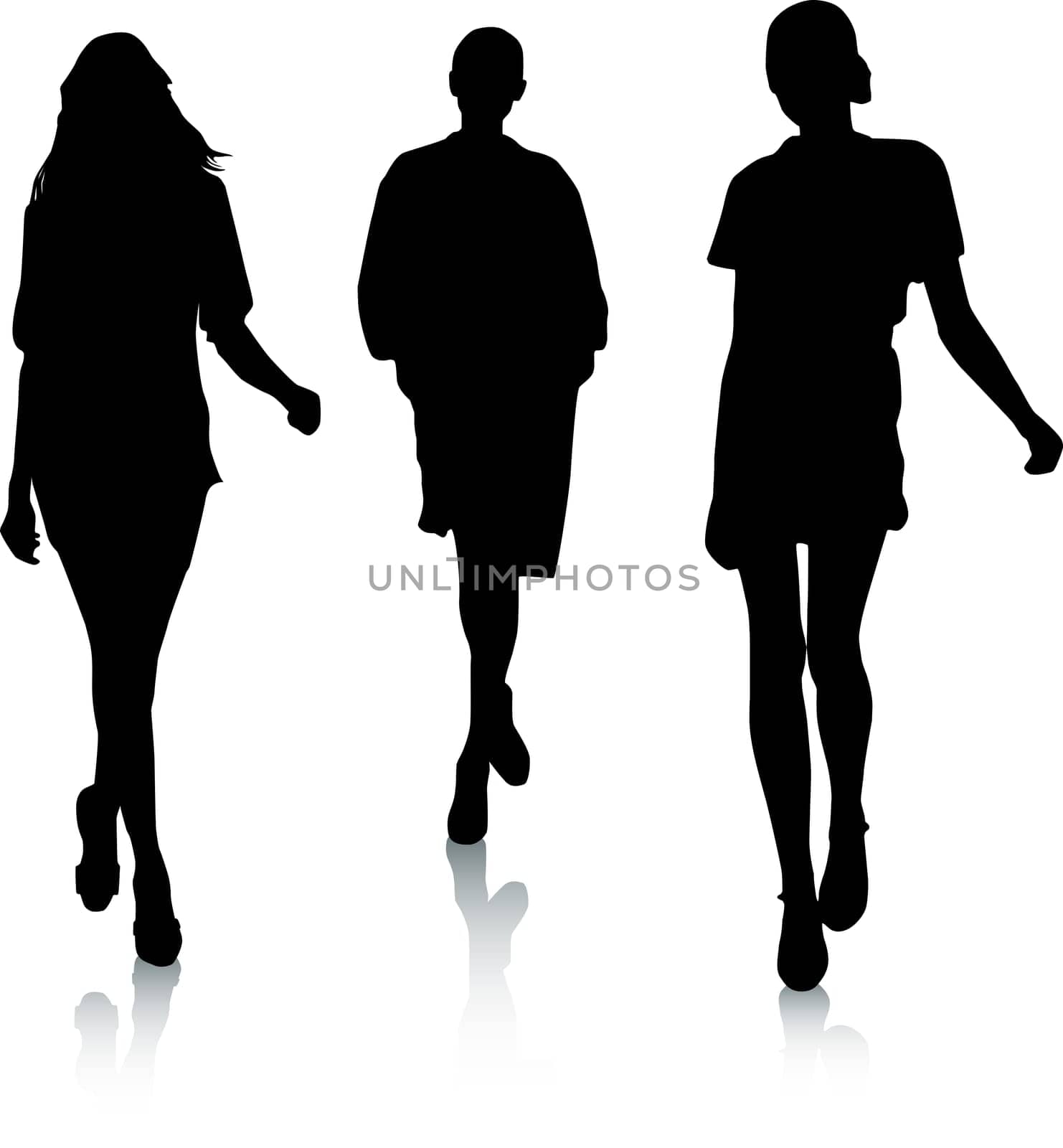 Fashion girls silhouettes