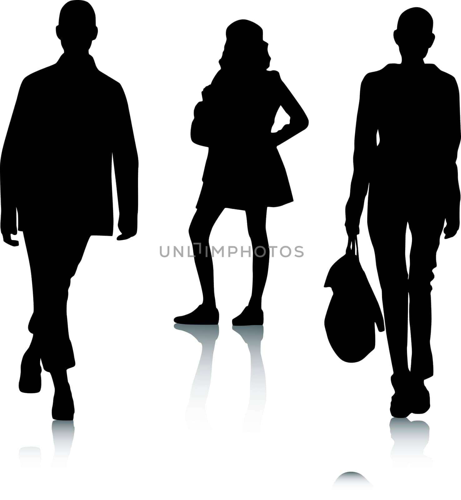 Fashion girls silhouettes