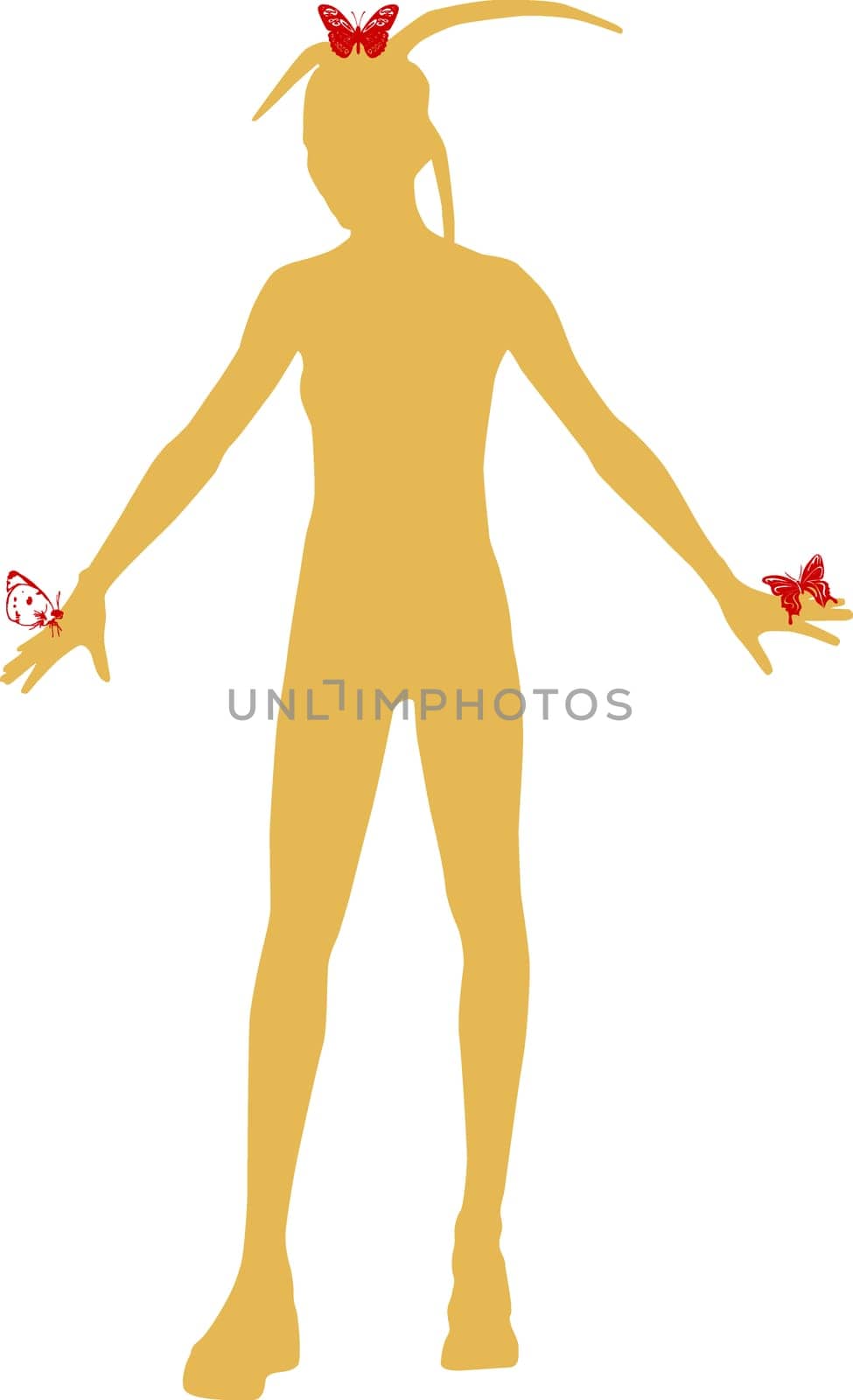 Silhouette of a art girl