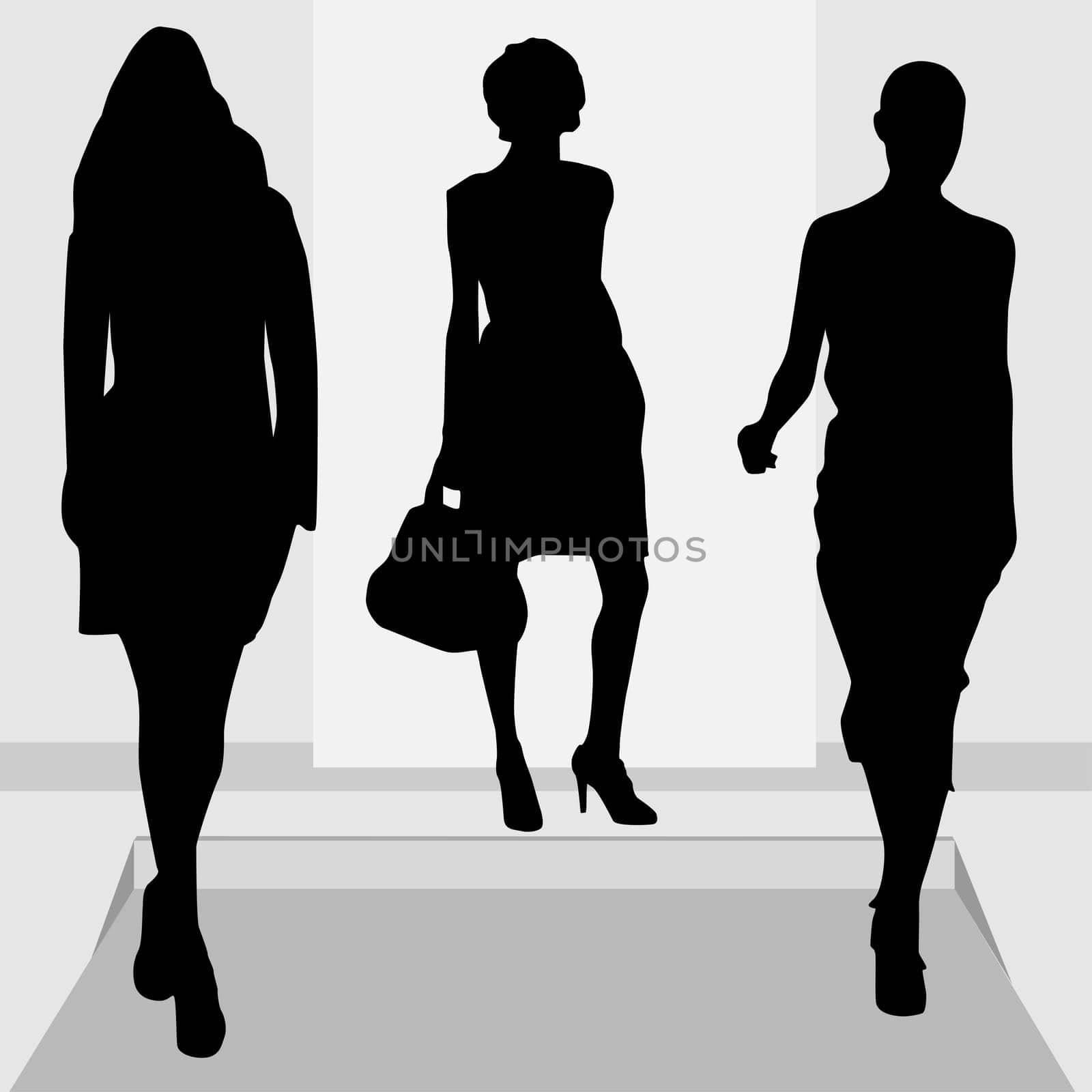 Fashion girls silhouettes