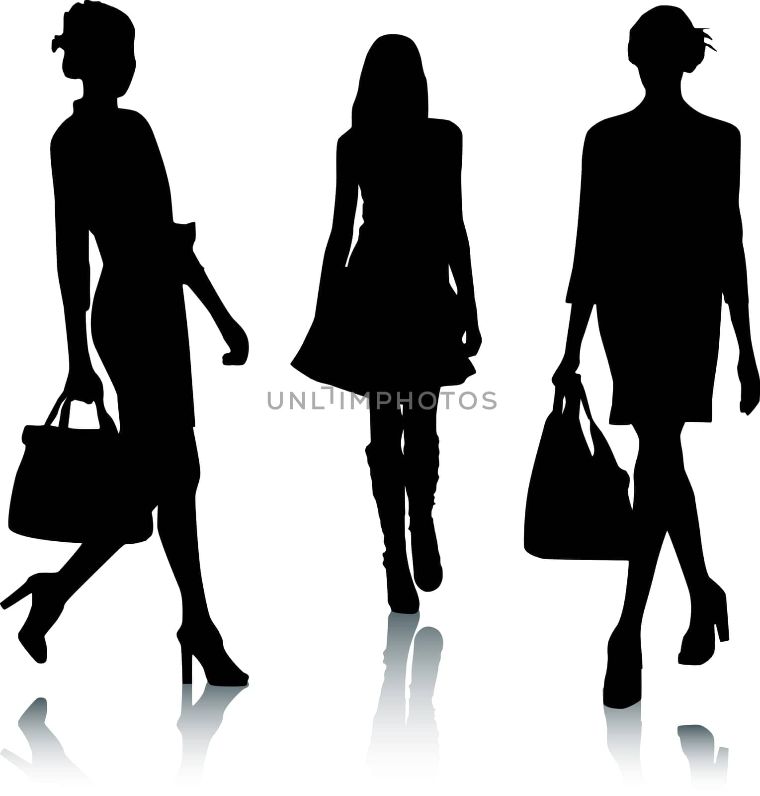Fashion girls silhouettes