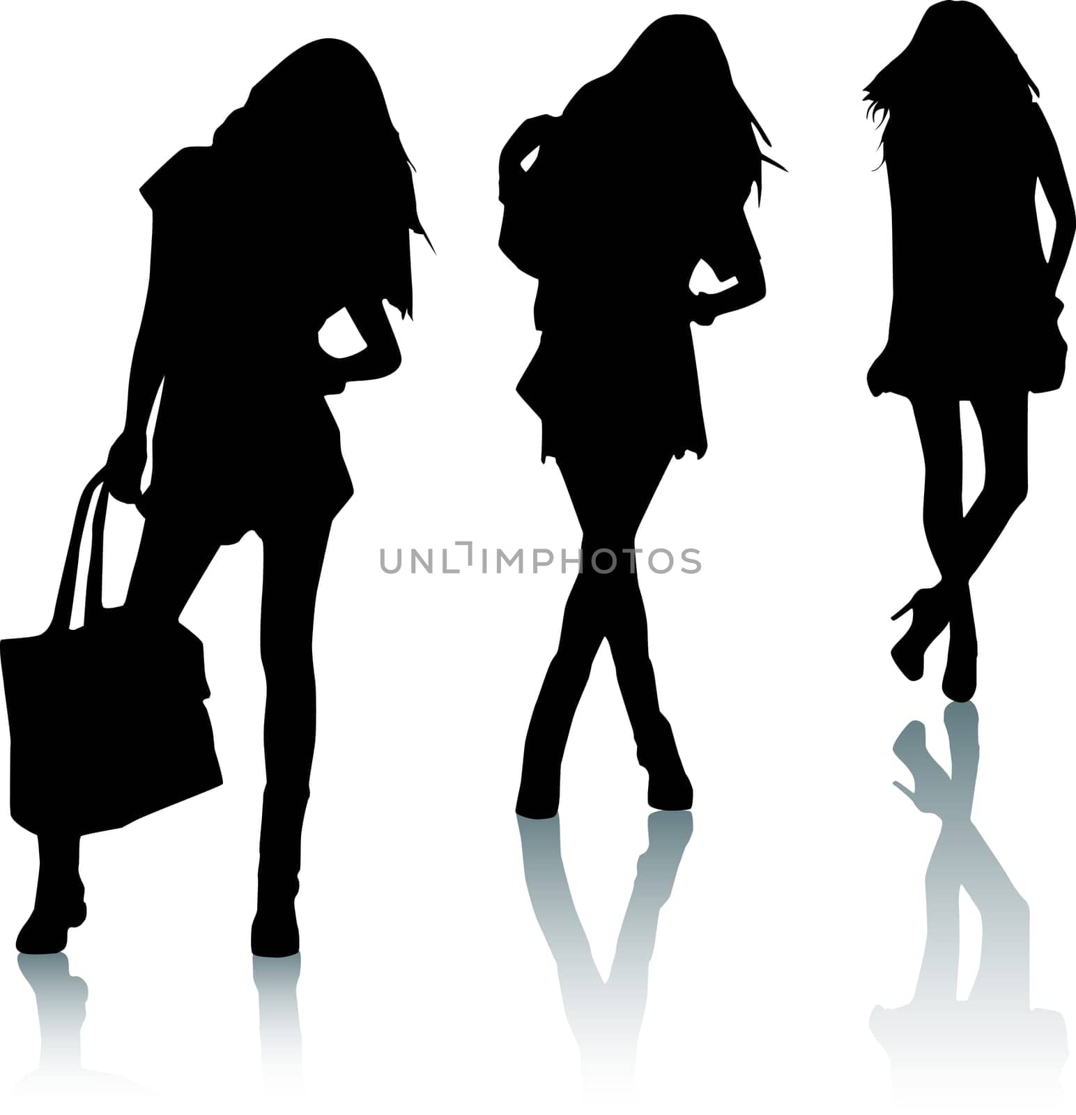 Fashion girls silhouettes