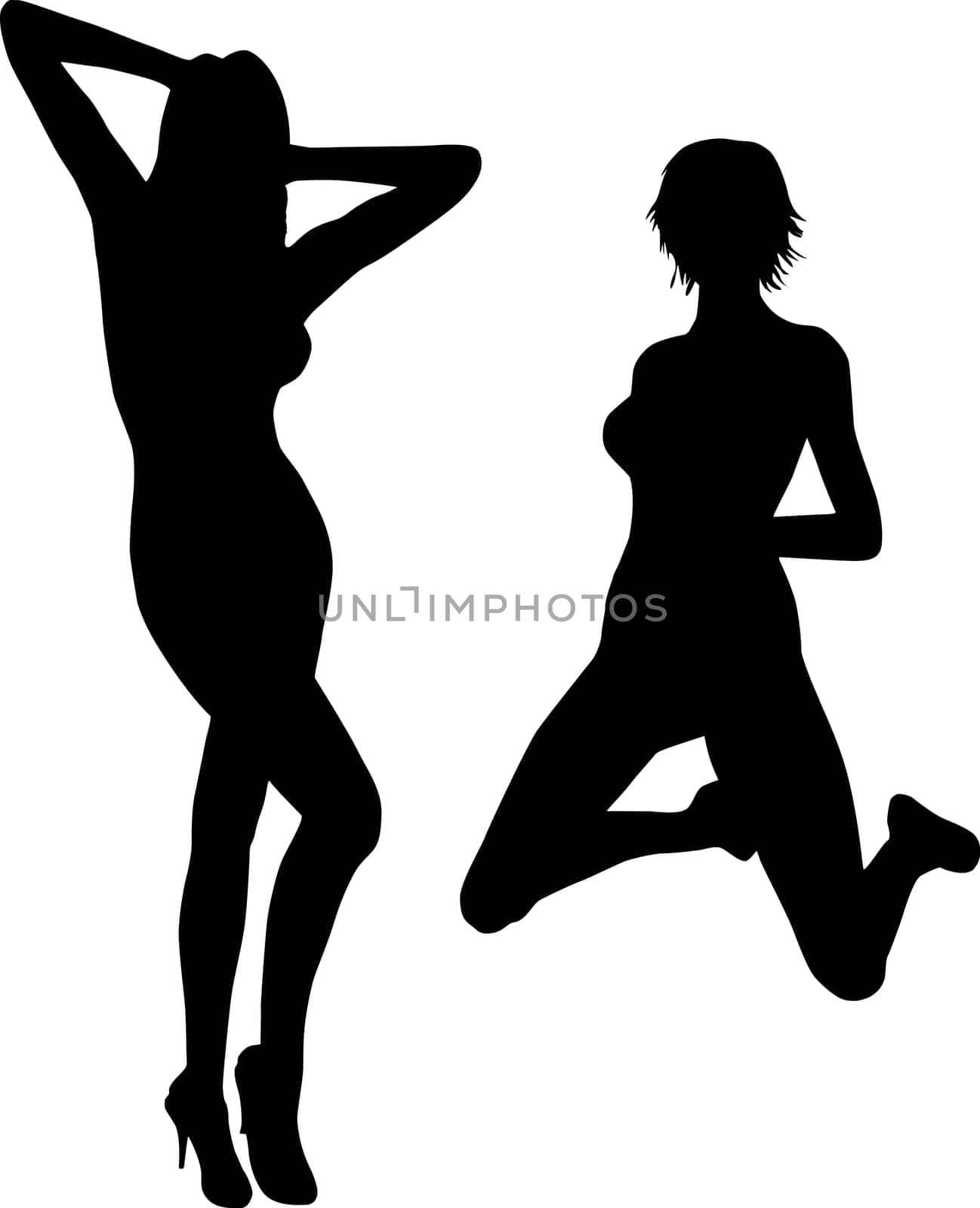 Silhouettes of sexy girls