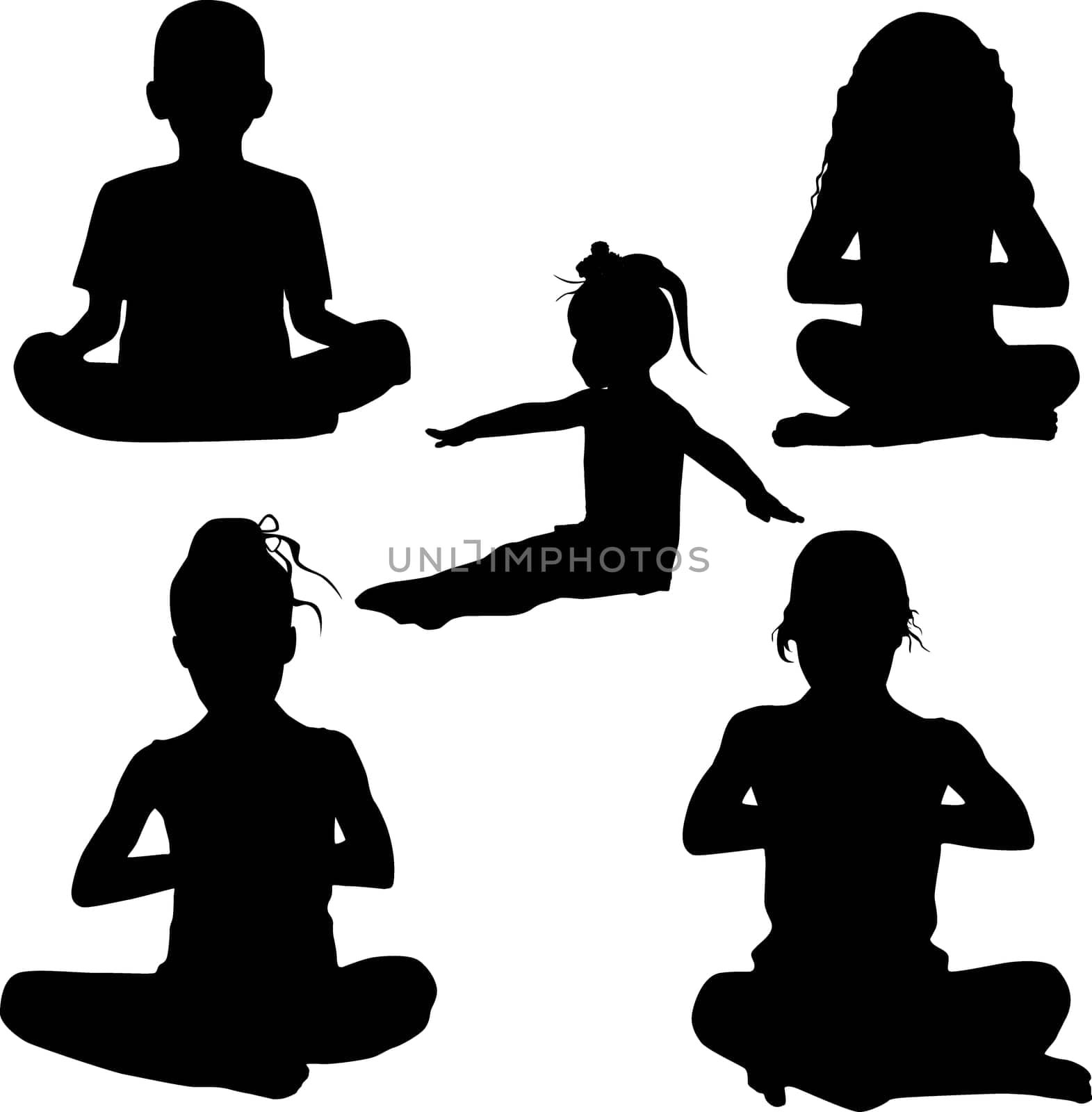 Silhouette child's yoga