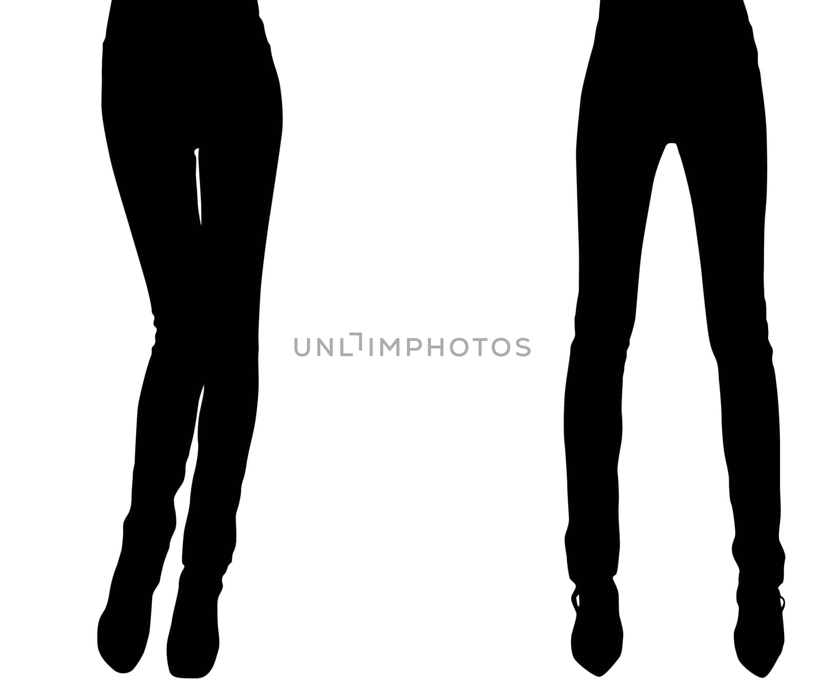 Silhouette of a weak elegant woman