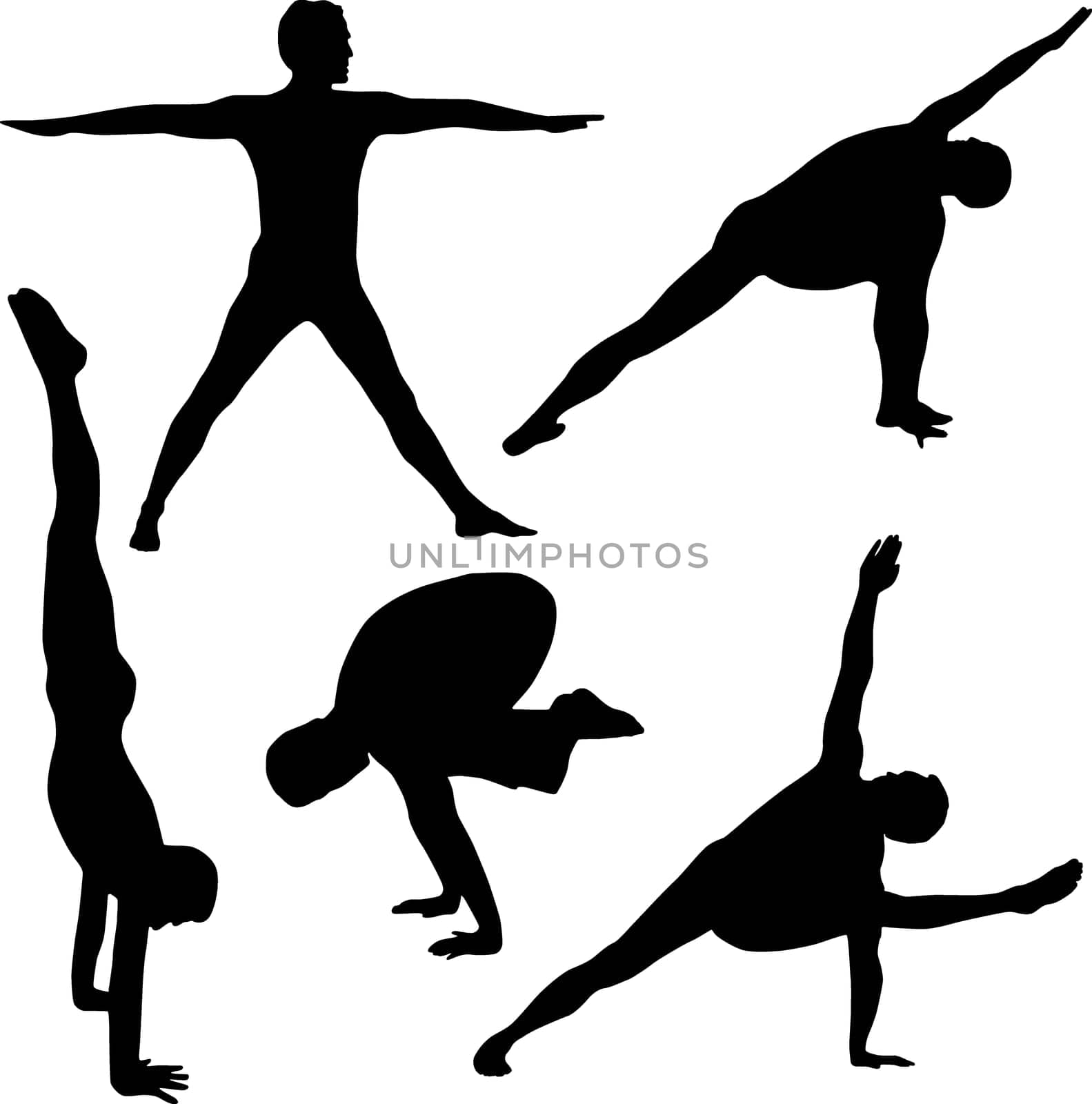 Silhouettes of athletes