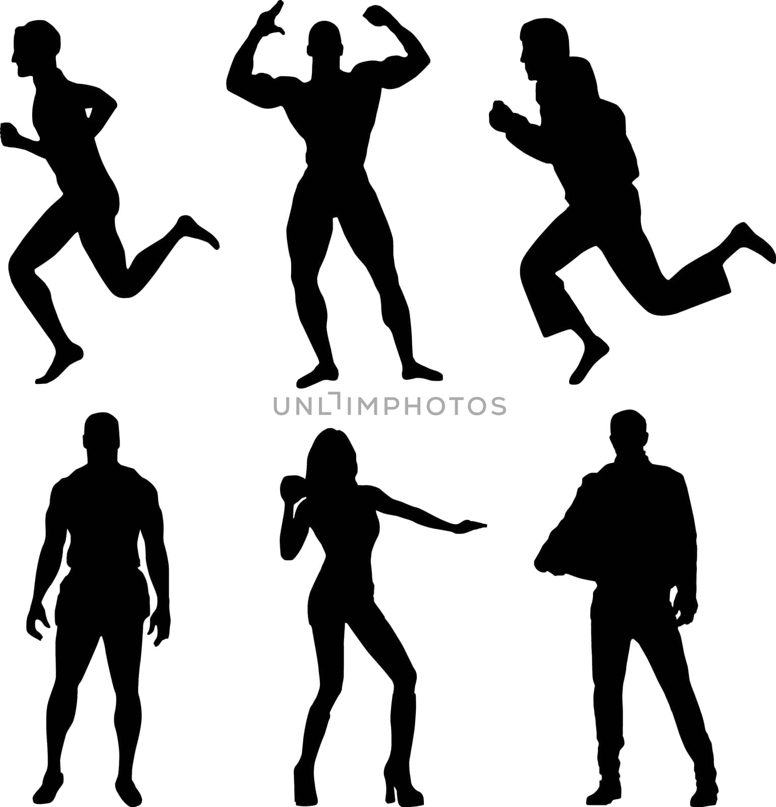 Silhouettes of athletes