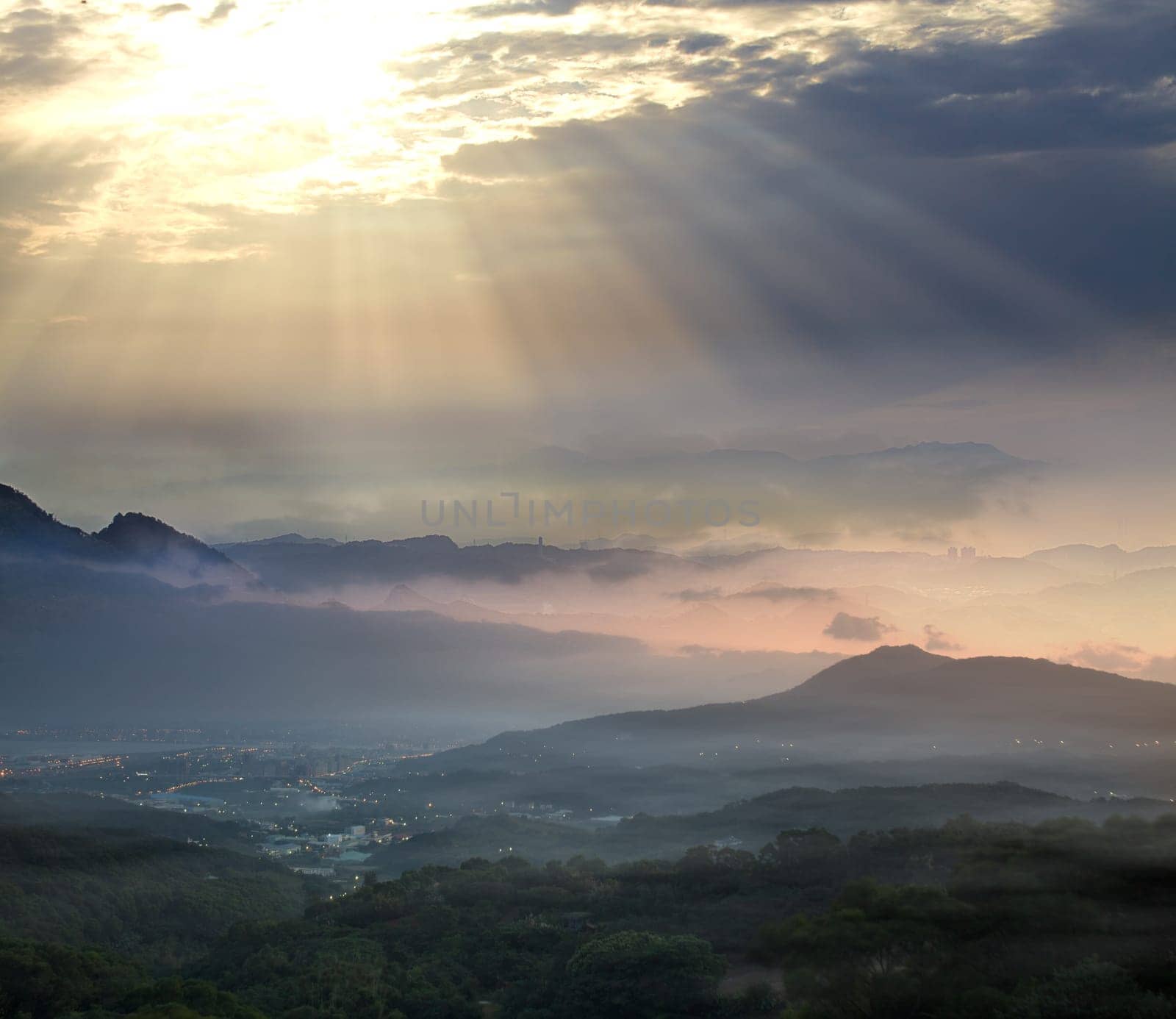 Guanyin Mountain Sunrise, the new Taipei, Taiwan