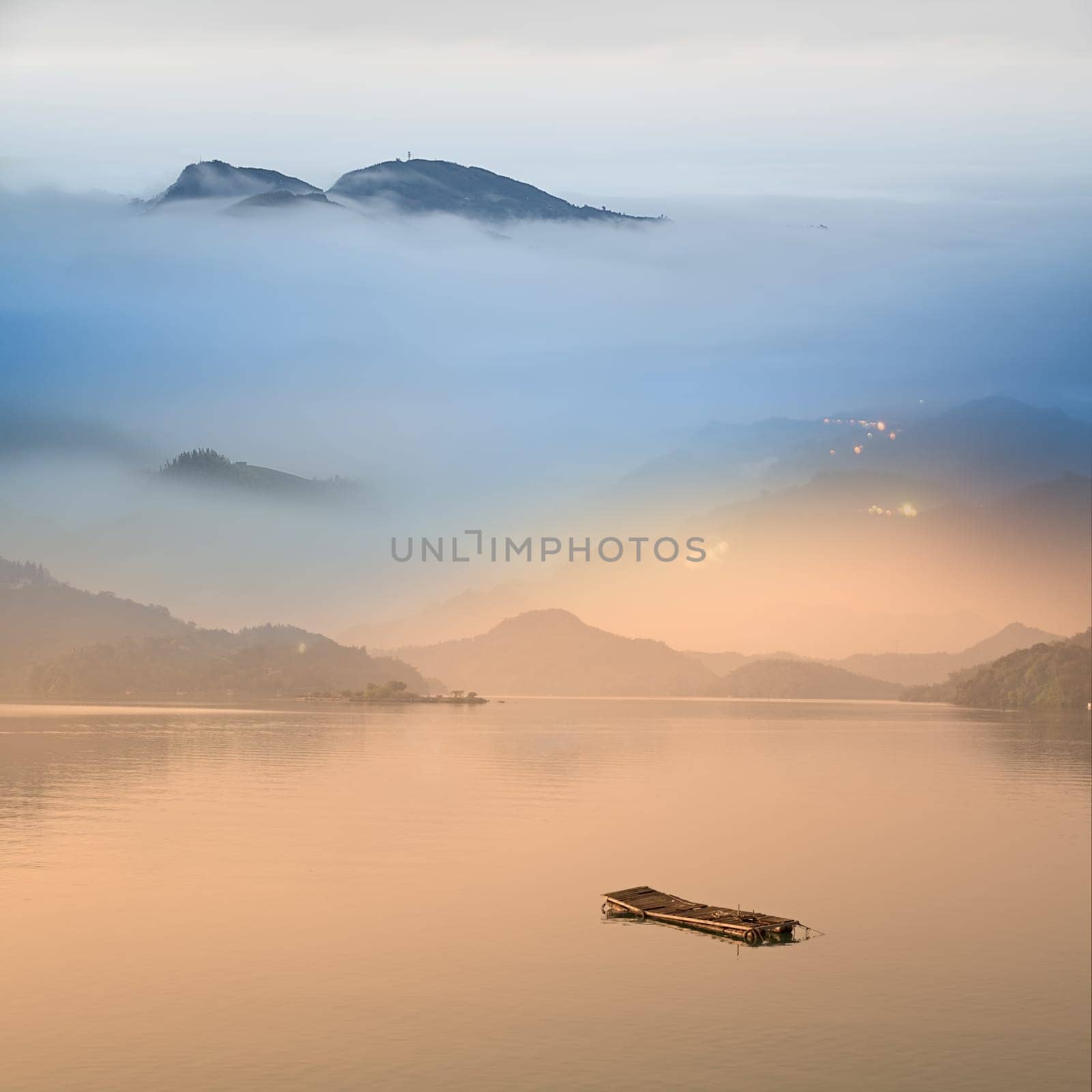 Fisherman on the lake for adv or others purpose use