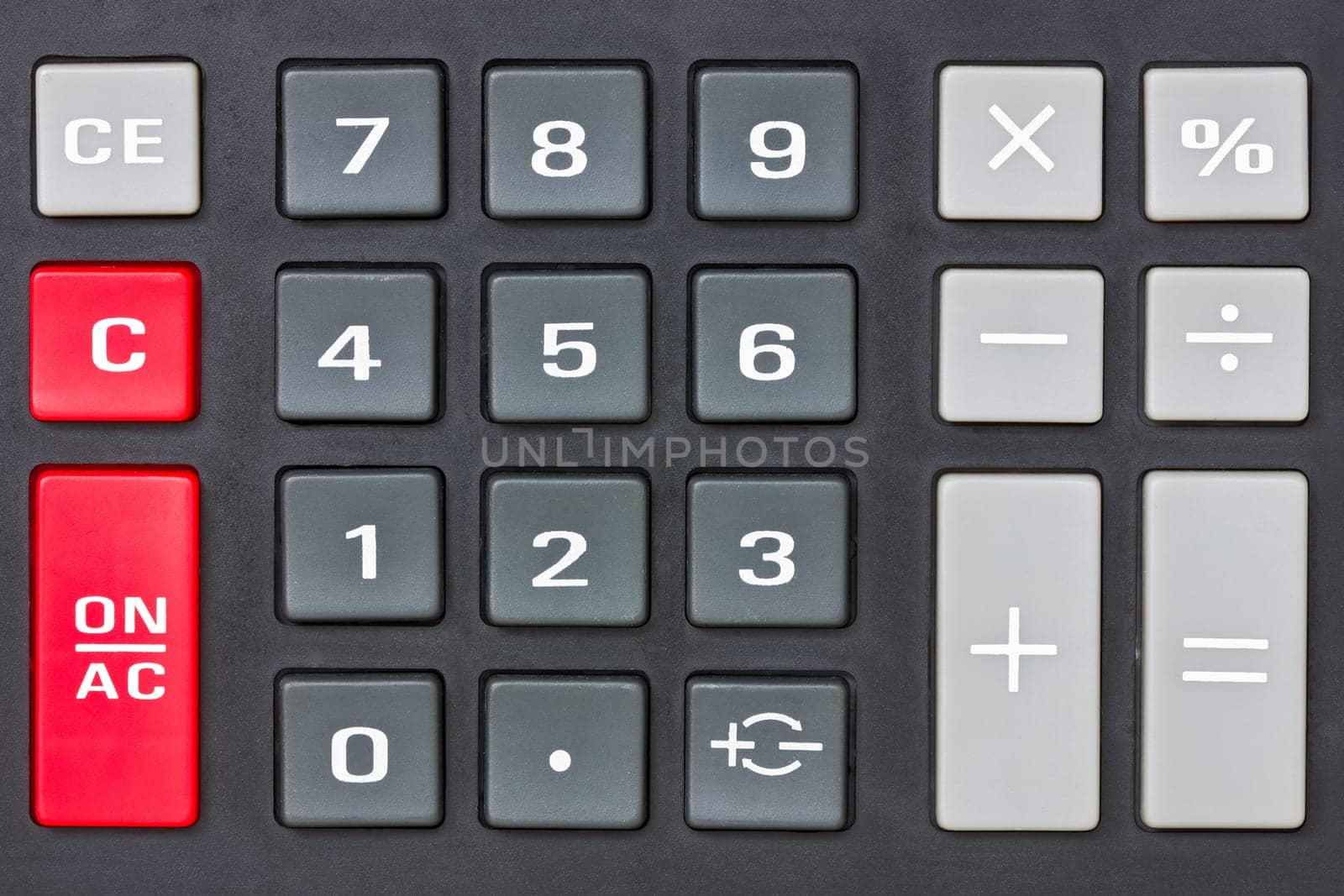 Keypad background. Close-up view of electronic calculator