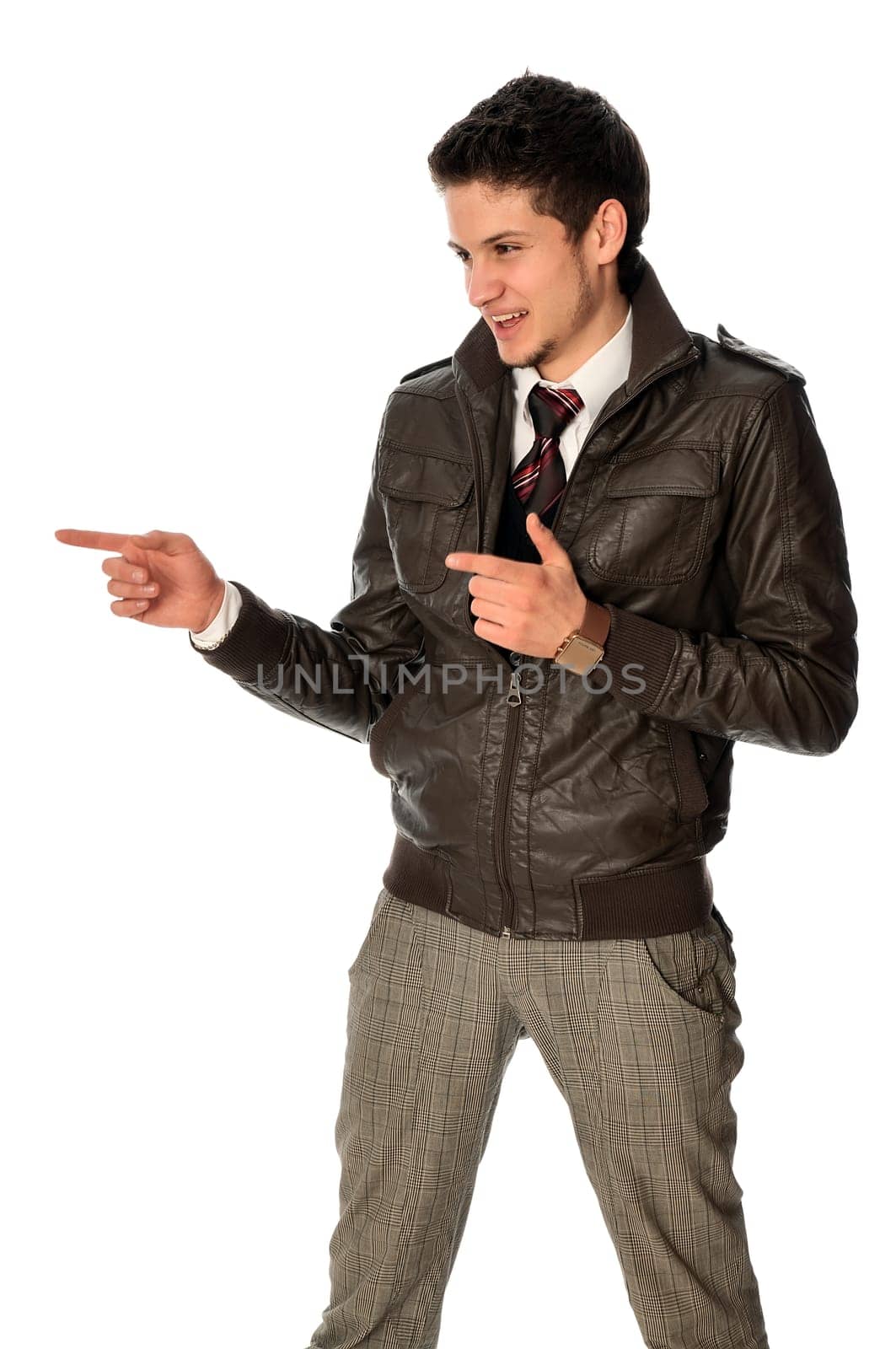 good looking business man standing in the jacket
