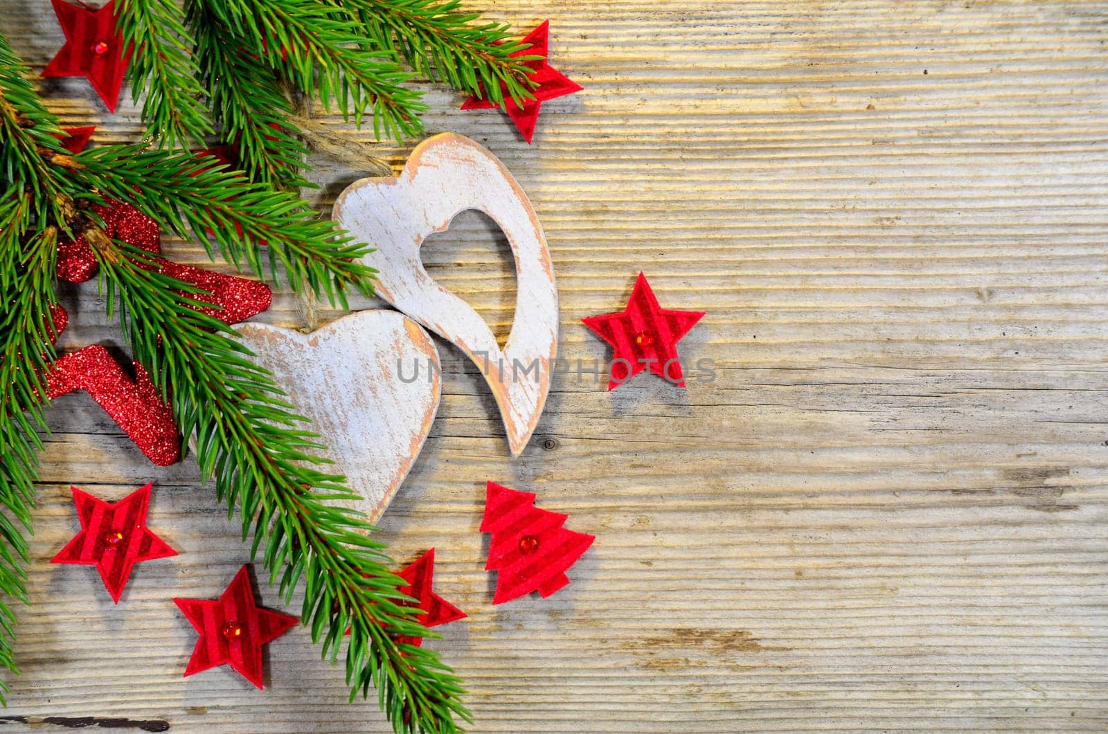Christmas Wooden Heart Star