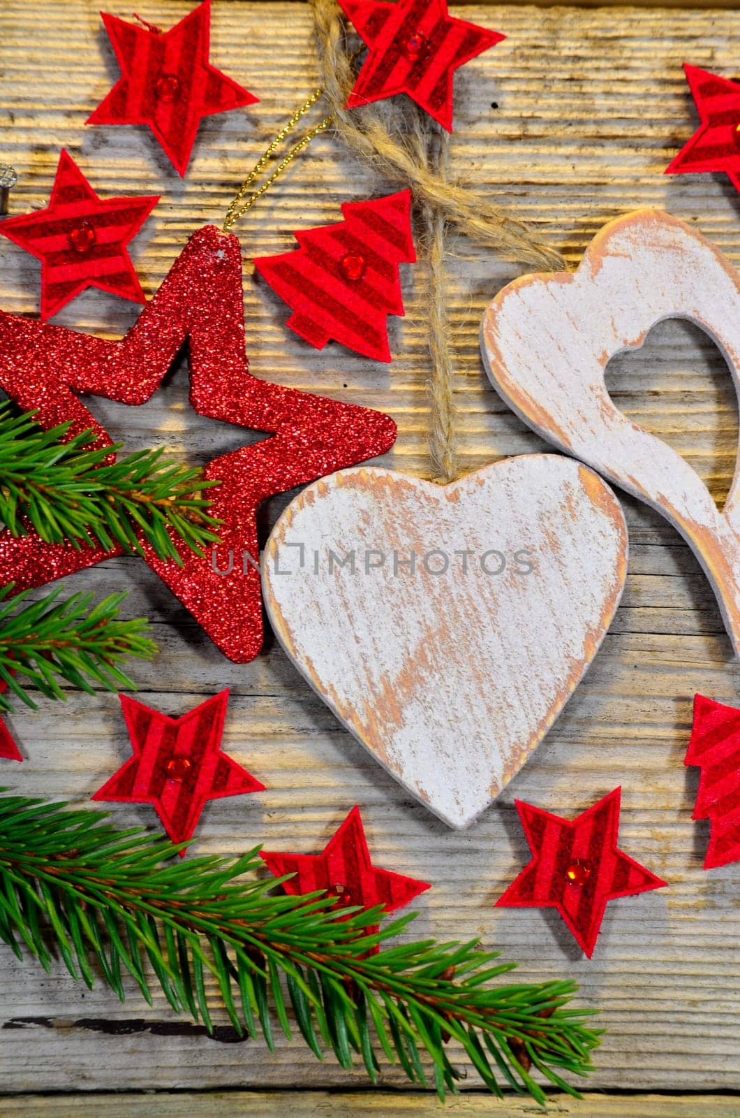 Christmas Wooden Heart Star
