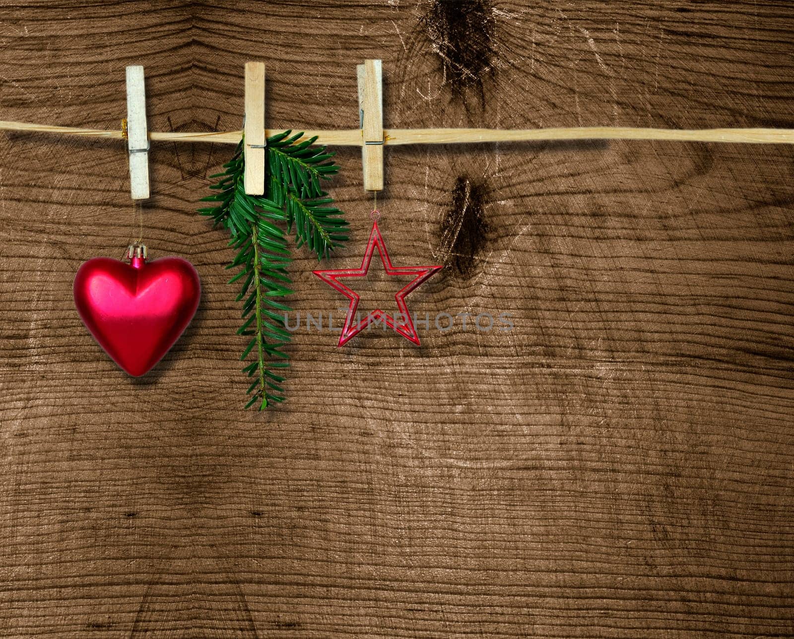 Christmas old wood and red stars