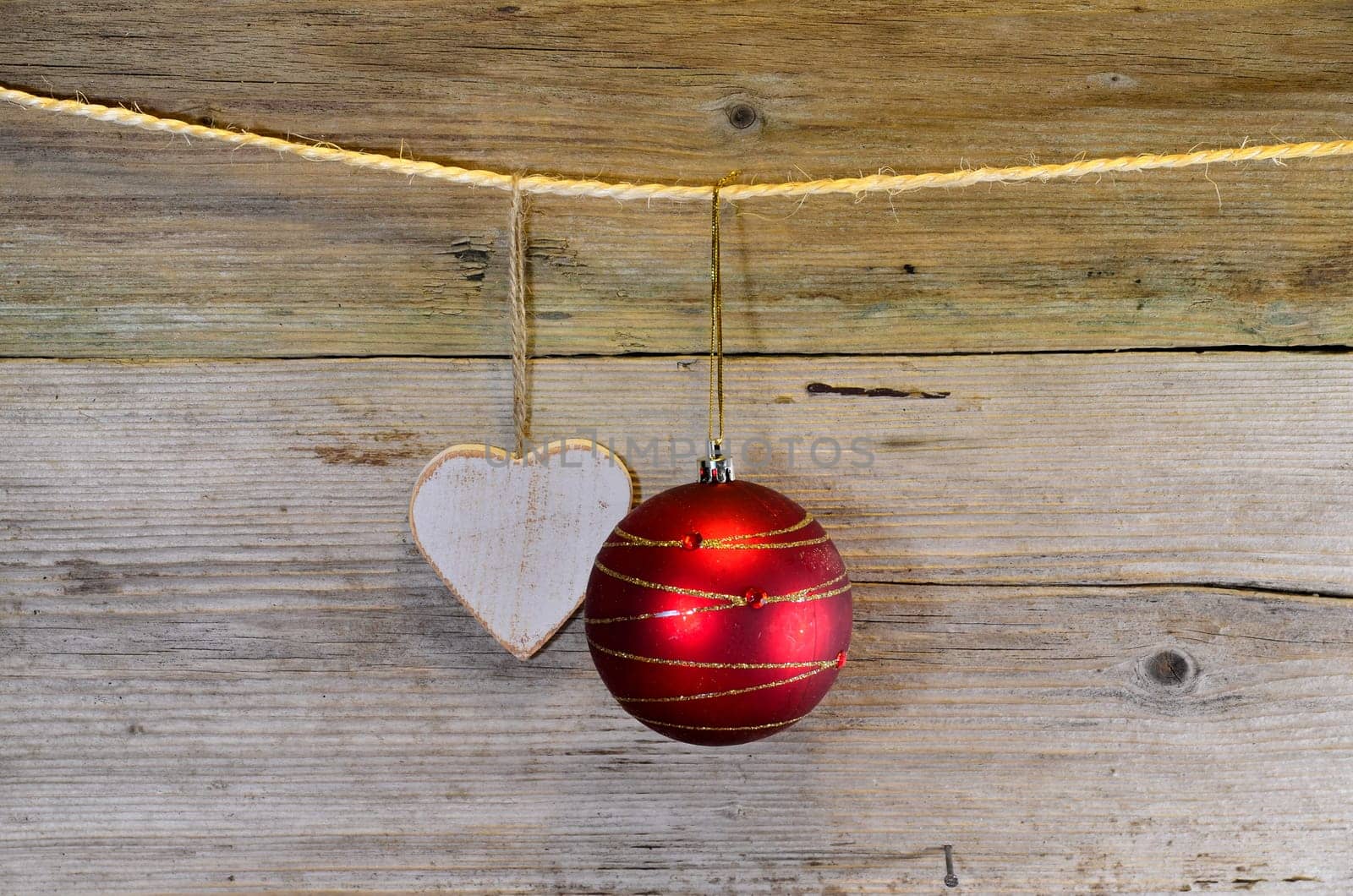 Christmas Wooden Heart Star