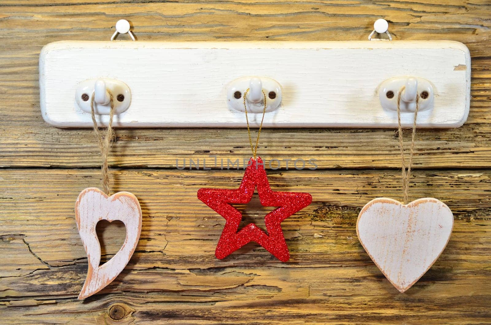 Christmas Wooden Heart Star