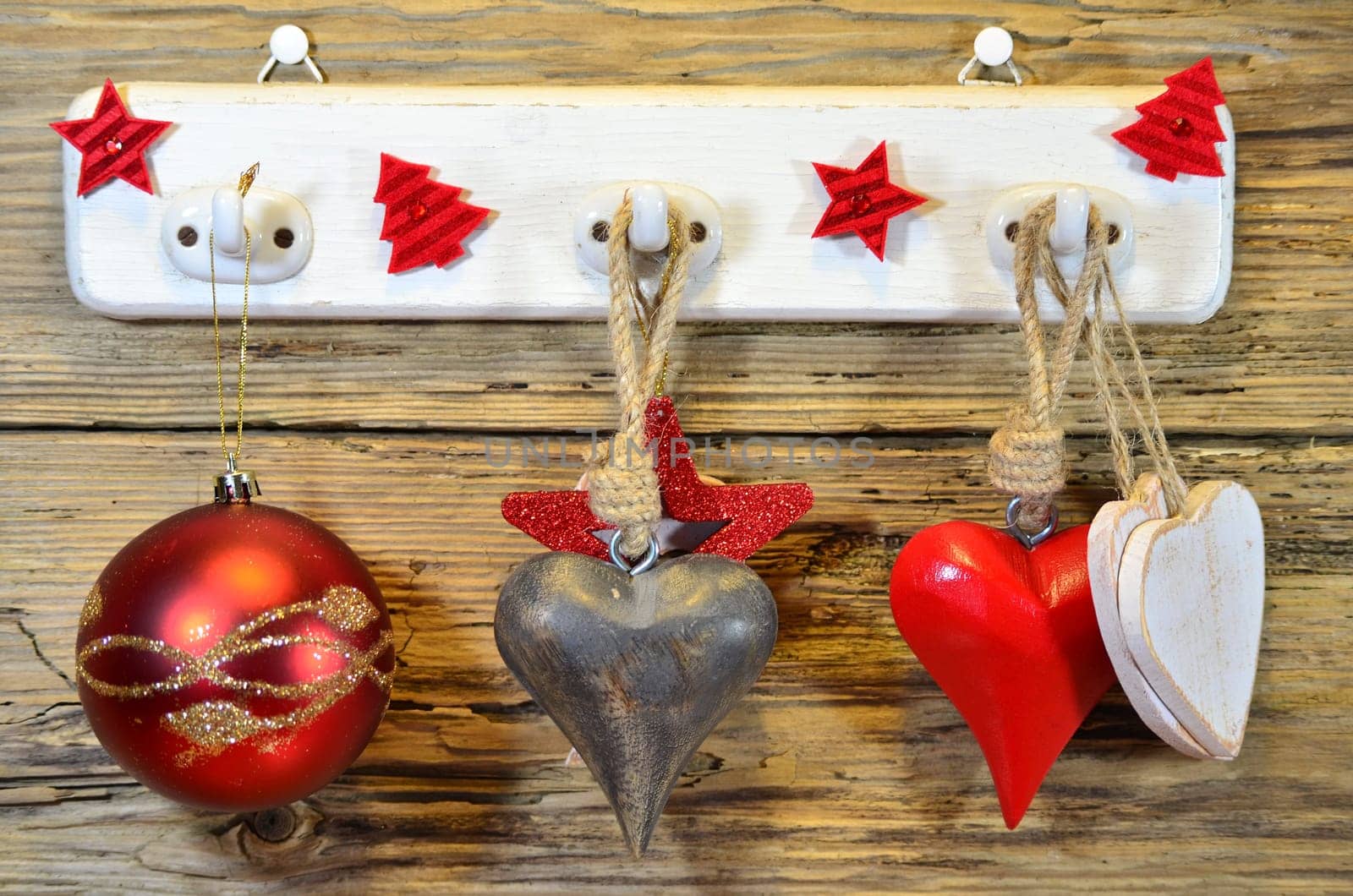 Christmas Wooden Heart Star