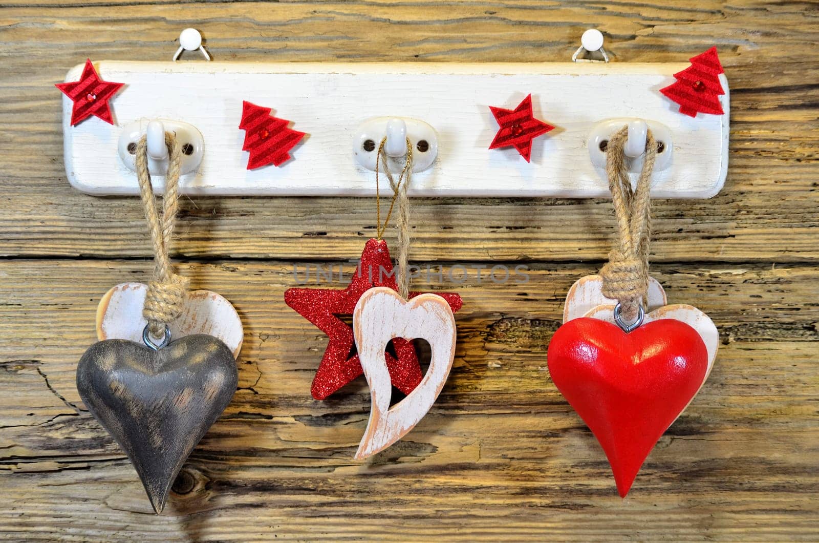 Christmas Wooden Heart Star