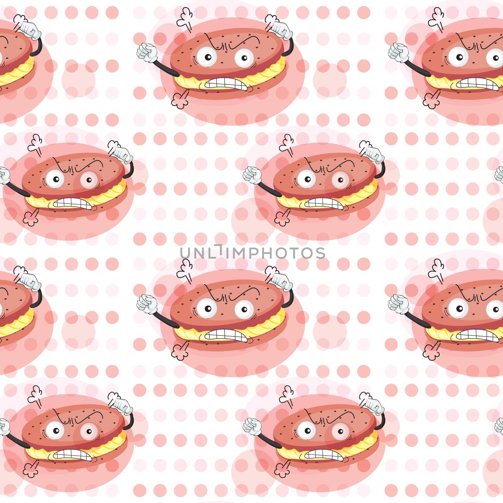 illustration of cream biscuits on a white background