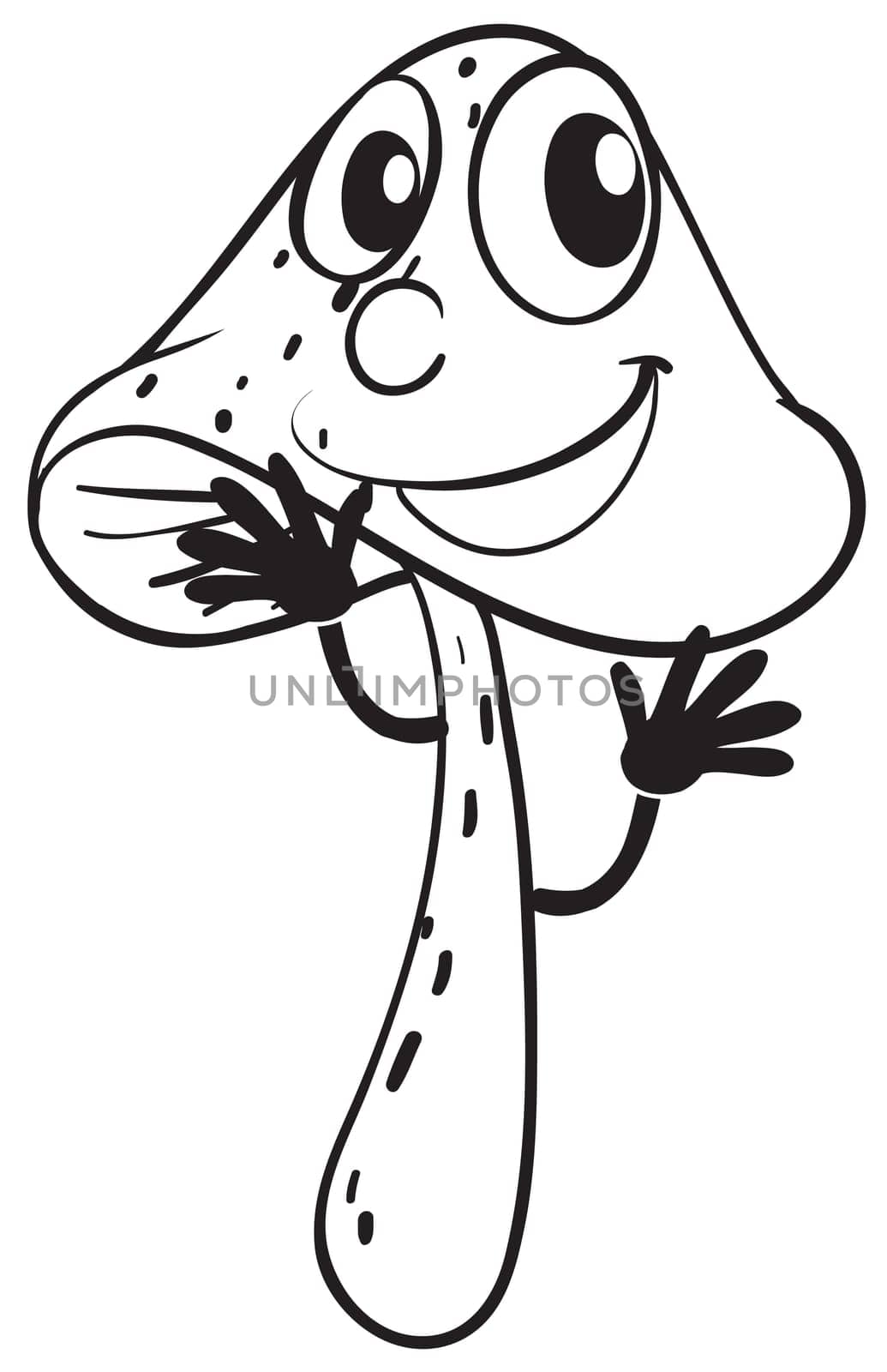 detailed illustration a mushroom sketch on a white background