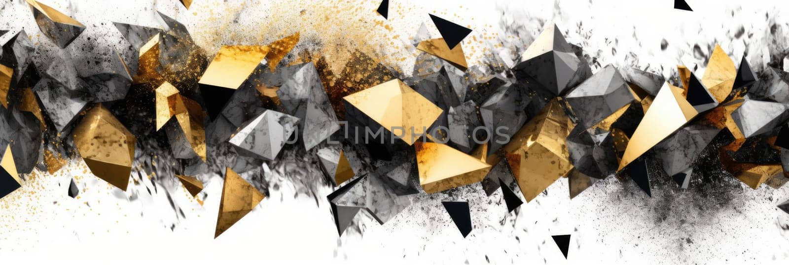 Abstract watercolor artwork mixed with buzzy geometric shapes for background of social media banner generative AI image