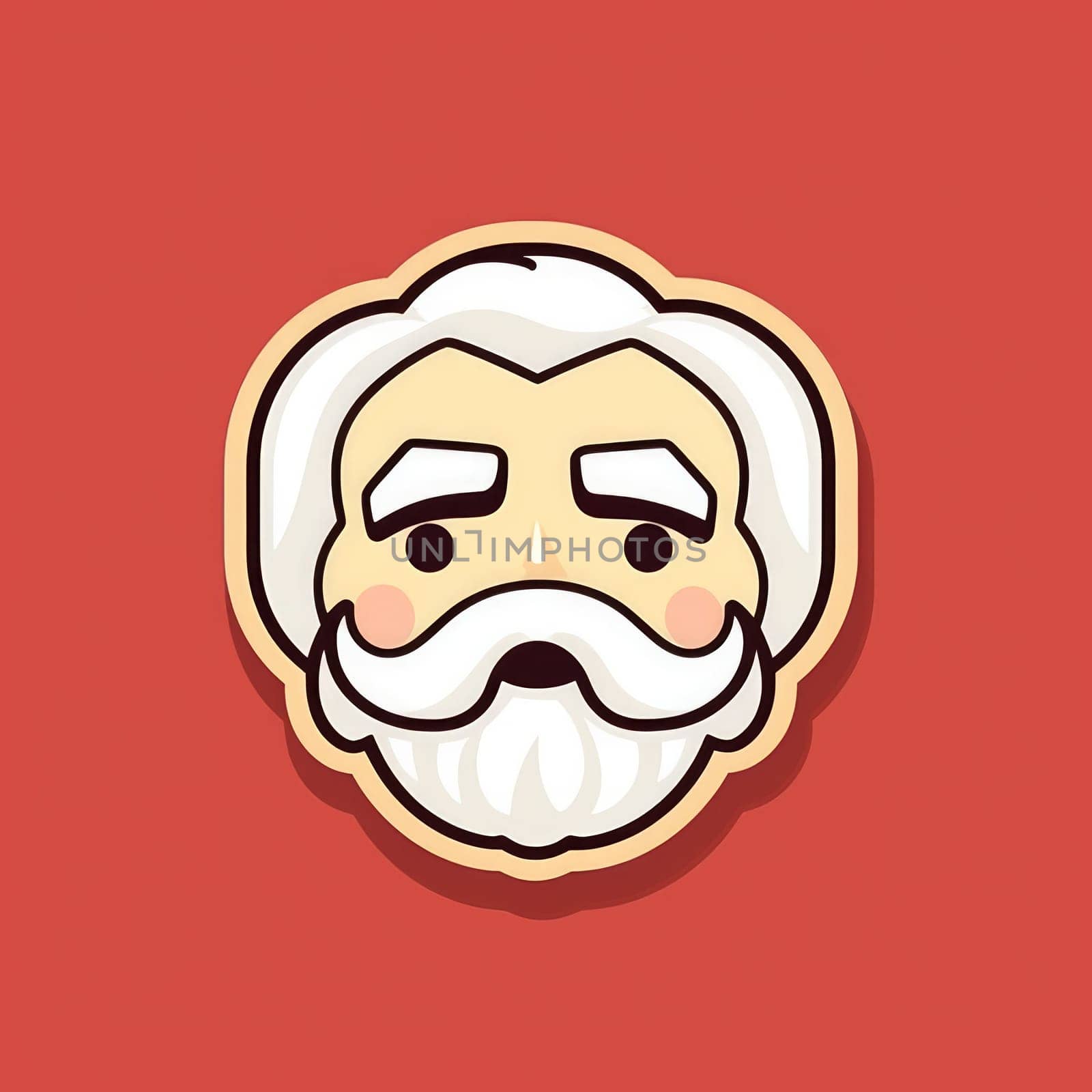 Christmas banner with Santa. Sticker Background. Generative AI.