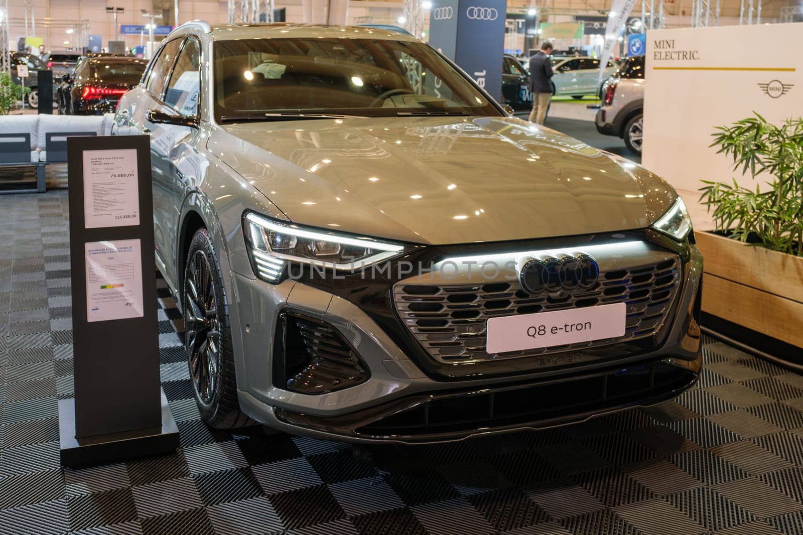 Audi Q8 e-tron electric car at ECAR SHOW - Hybrid and Electric Motor Show by dimol